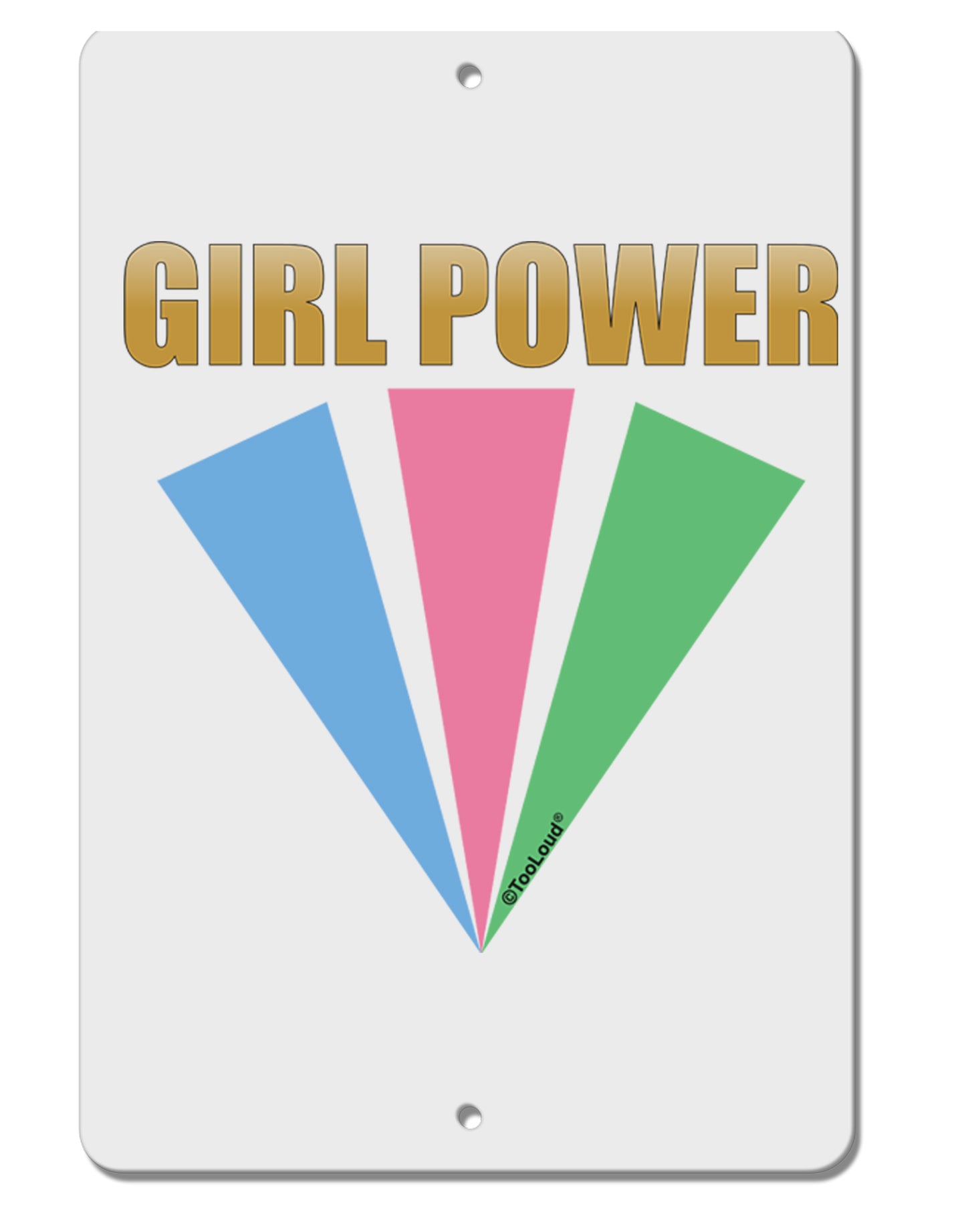 Girl Power Stripes Aluminum 8 x 12" Sign by TooLoud-TooLoud-White-Davson Sales