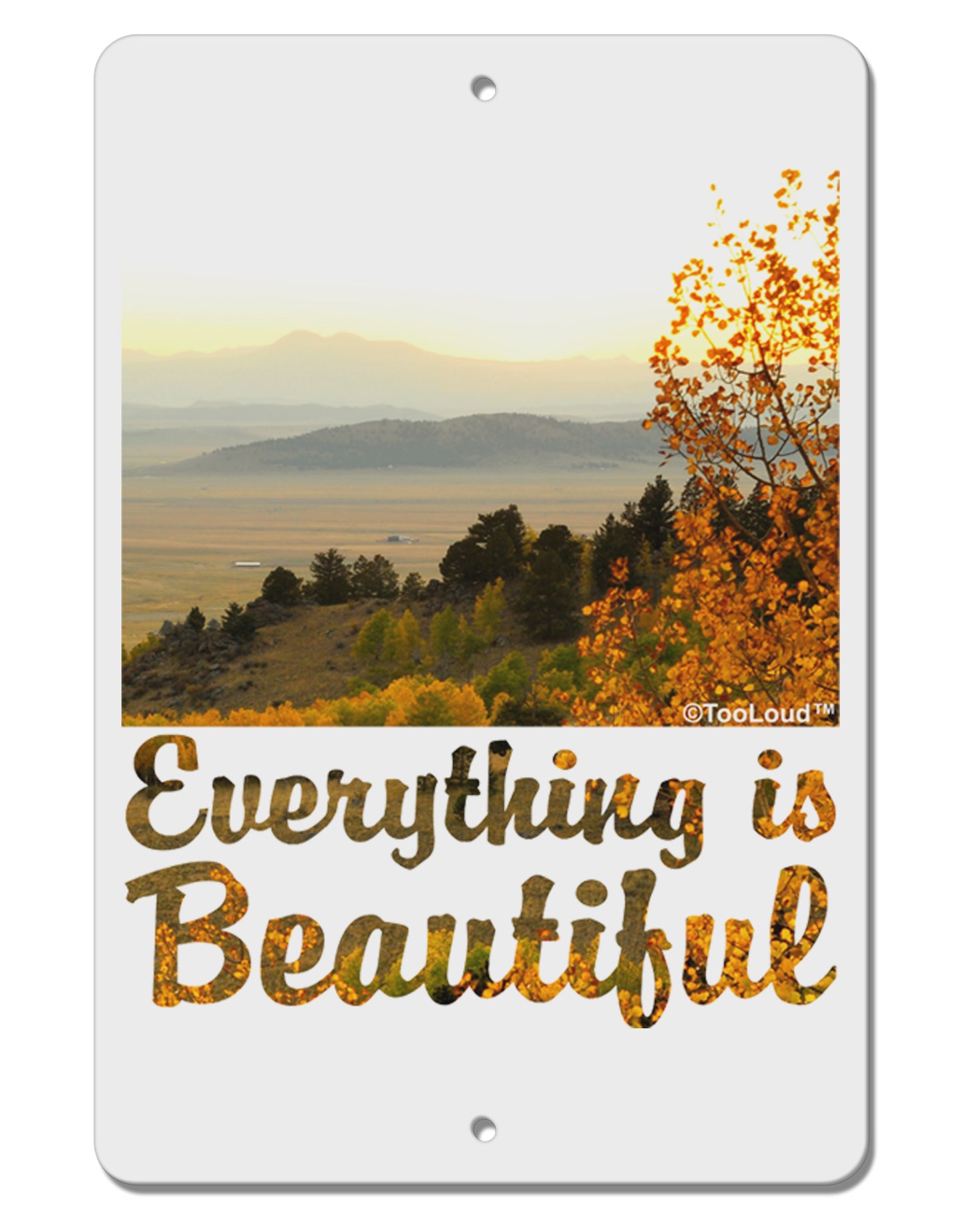 Everything is Beautiful - Sunrise Aluminum 8 x 12" Sign by TooLoud-TooLoud-White-Davson Sales