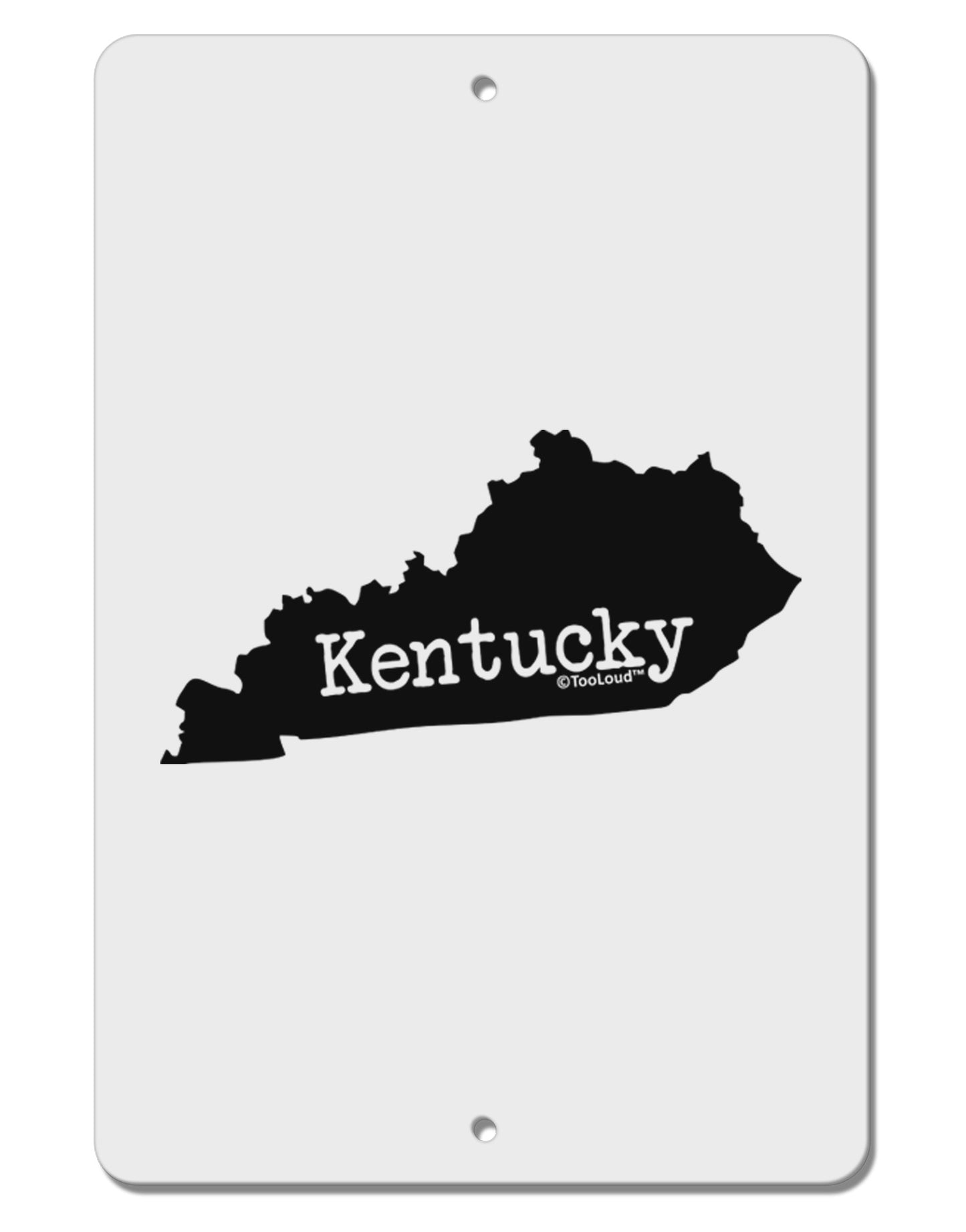 Kentucky - United States Shape Aluminum 8 x 12" Sign-TooLoud-White-Davson Sales