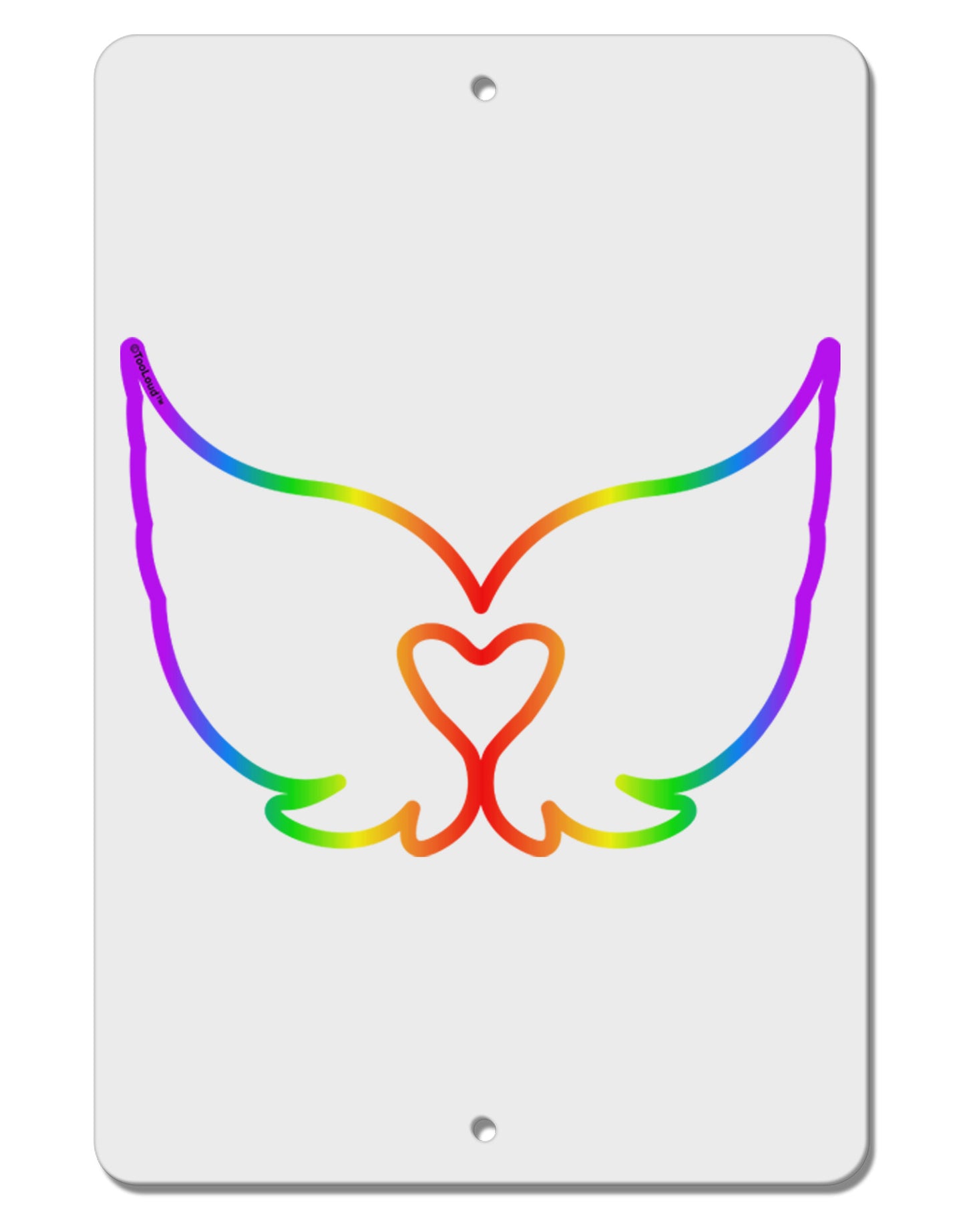 Cute Rainbow Angel Wings Heart Aluminum 8 x 12" Sign-TooLoud-White-Davson Sales