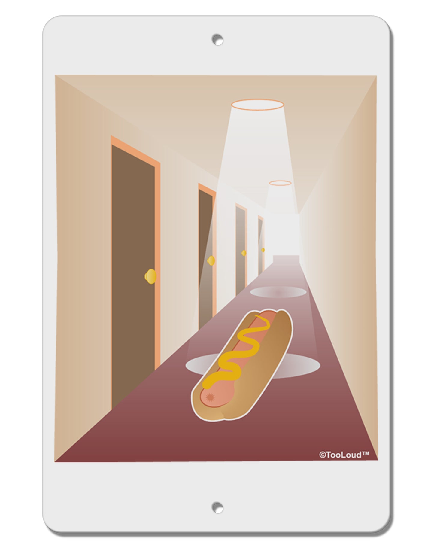 Hotdog in a Hallway Aluminum 8 x 12" Sign by TooLoud-TooLoud-White-Davson Sales