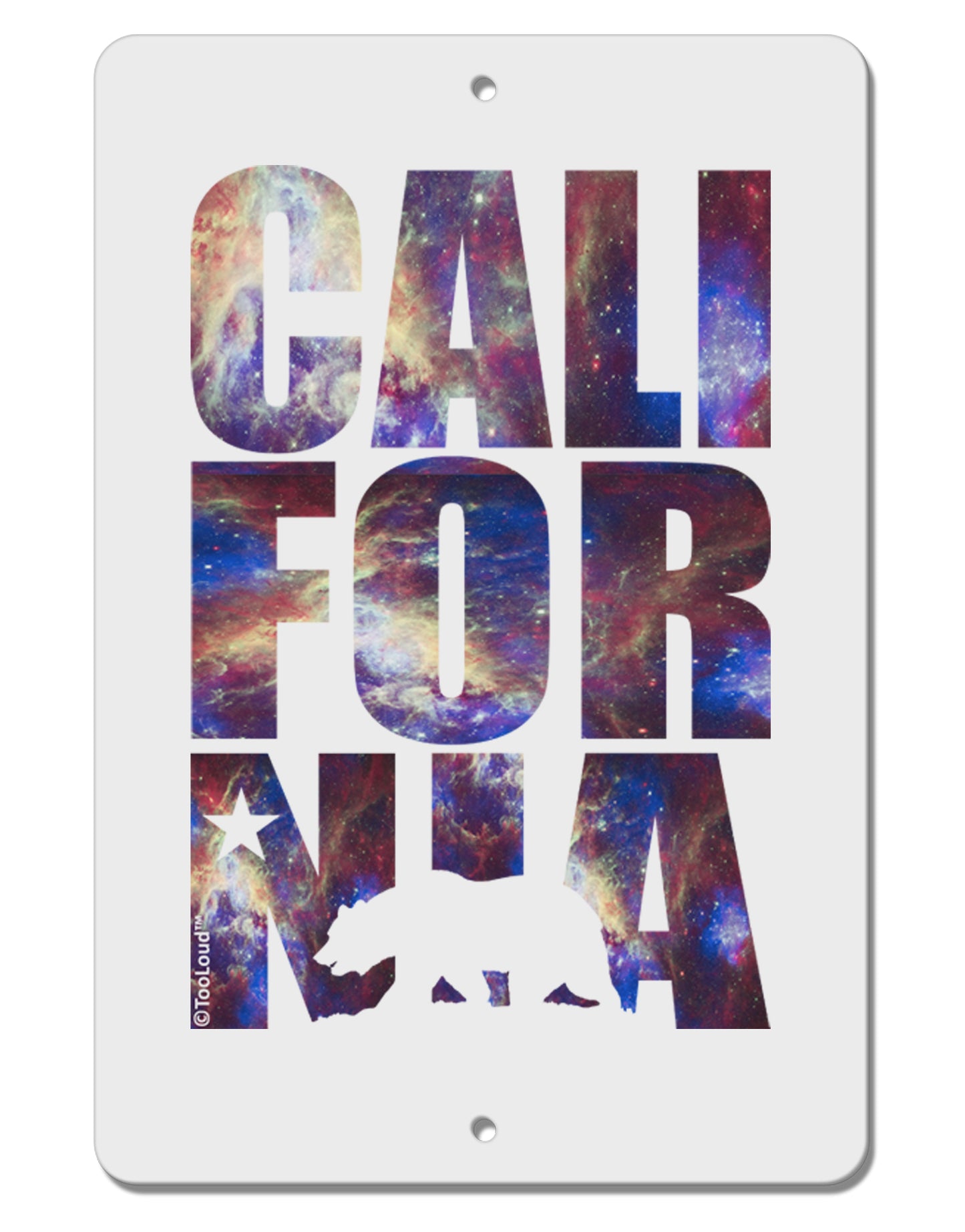 California Republic Design - Space Nebula Print Aluminum 8 x 12" Sign by TooLoud-TooLoud-White-Davson Sales