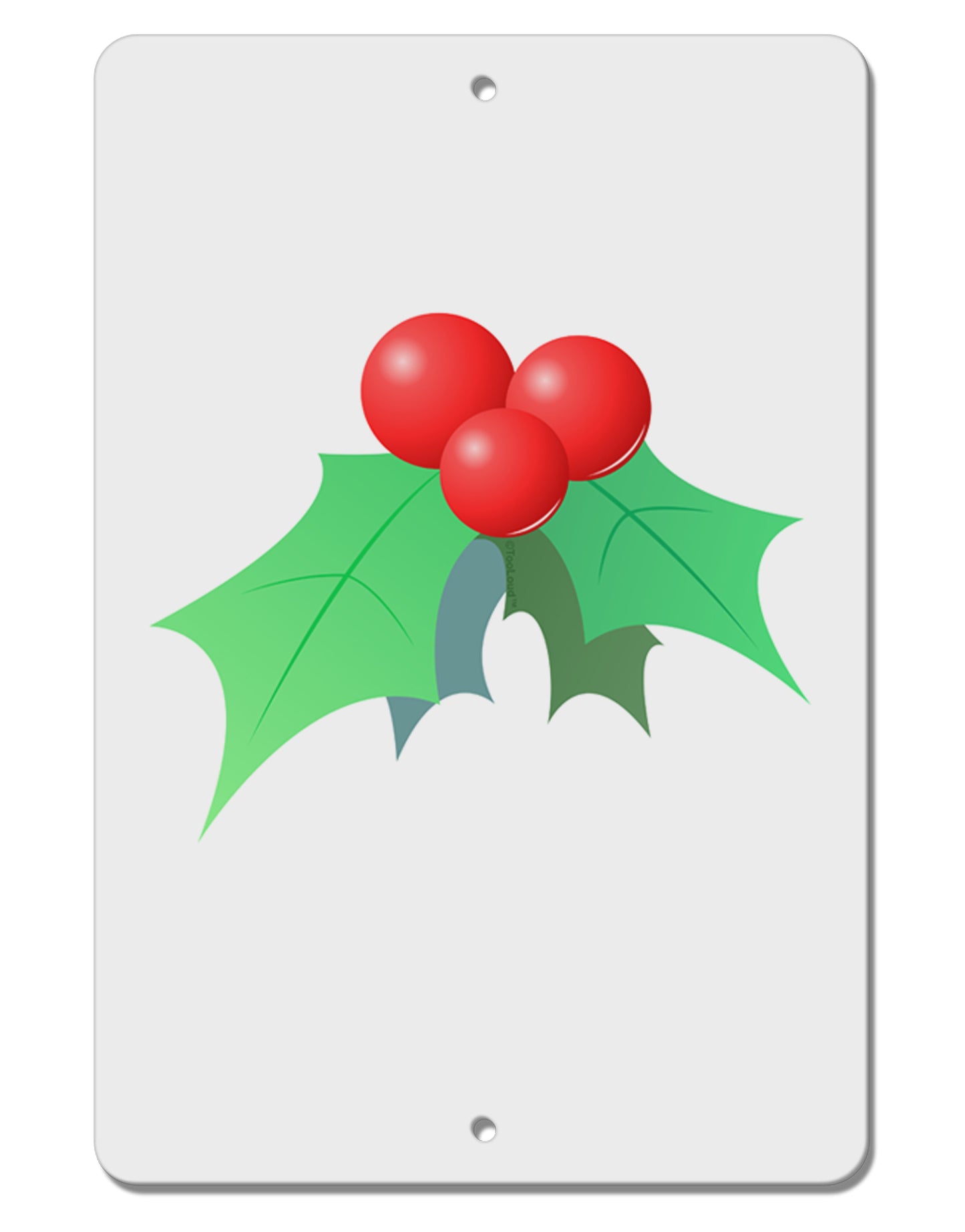 Mistletoe Christmas Design Aluminum 8 x 12" Sign-TooLoud-White-Davson Sales