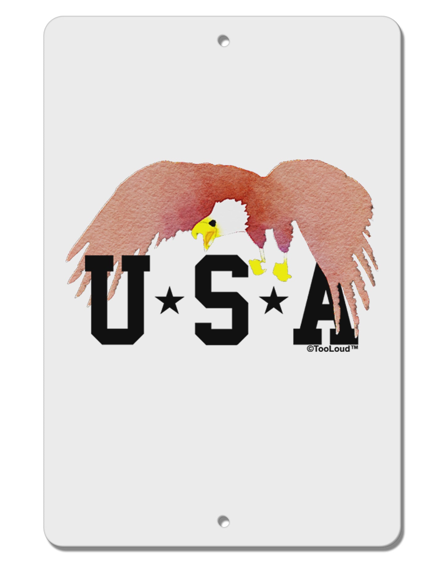 Bald Eagle USA Aluminum 8 x 12" Sign by TooLoud-TooLoud-White-Davson Sales