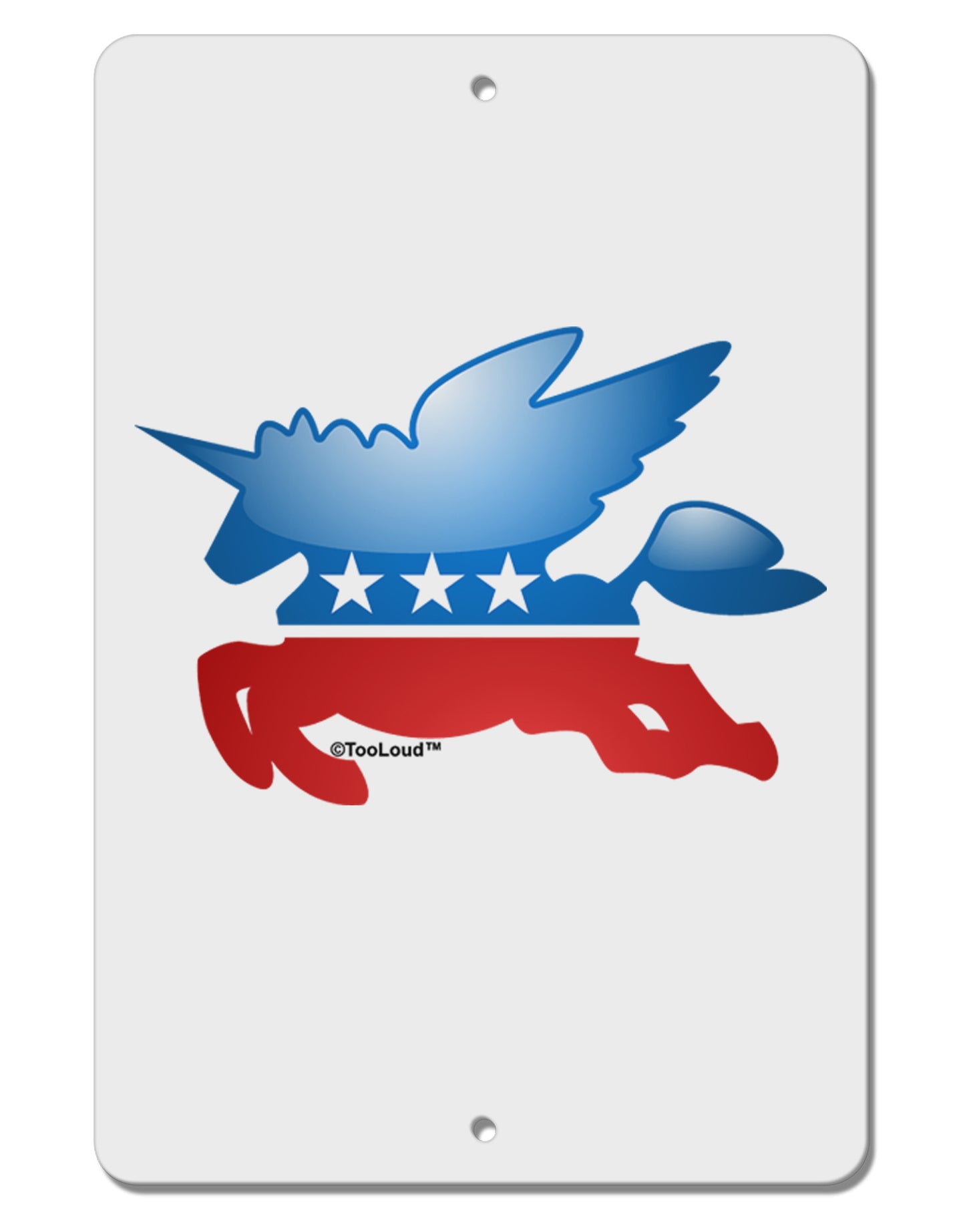 Unicorn Political Symbol Aluminum 8 x 12" Sign-TooLoud-White-Davson Sales
