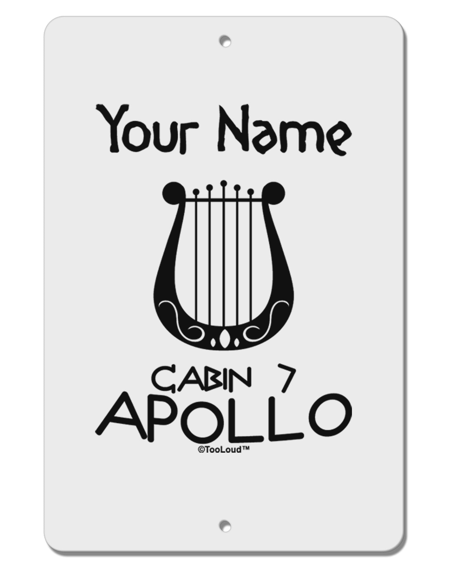 Personalized Cabin 7 Apollo Aluminum 8 x 12" Sign-TooLoud-White-Davson Sales
