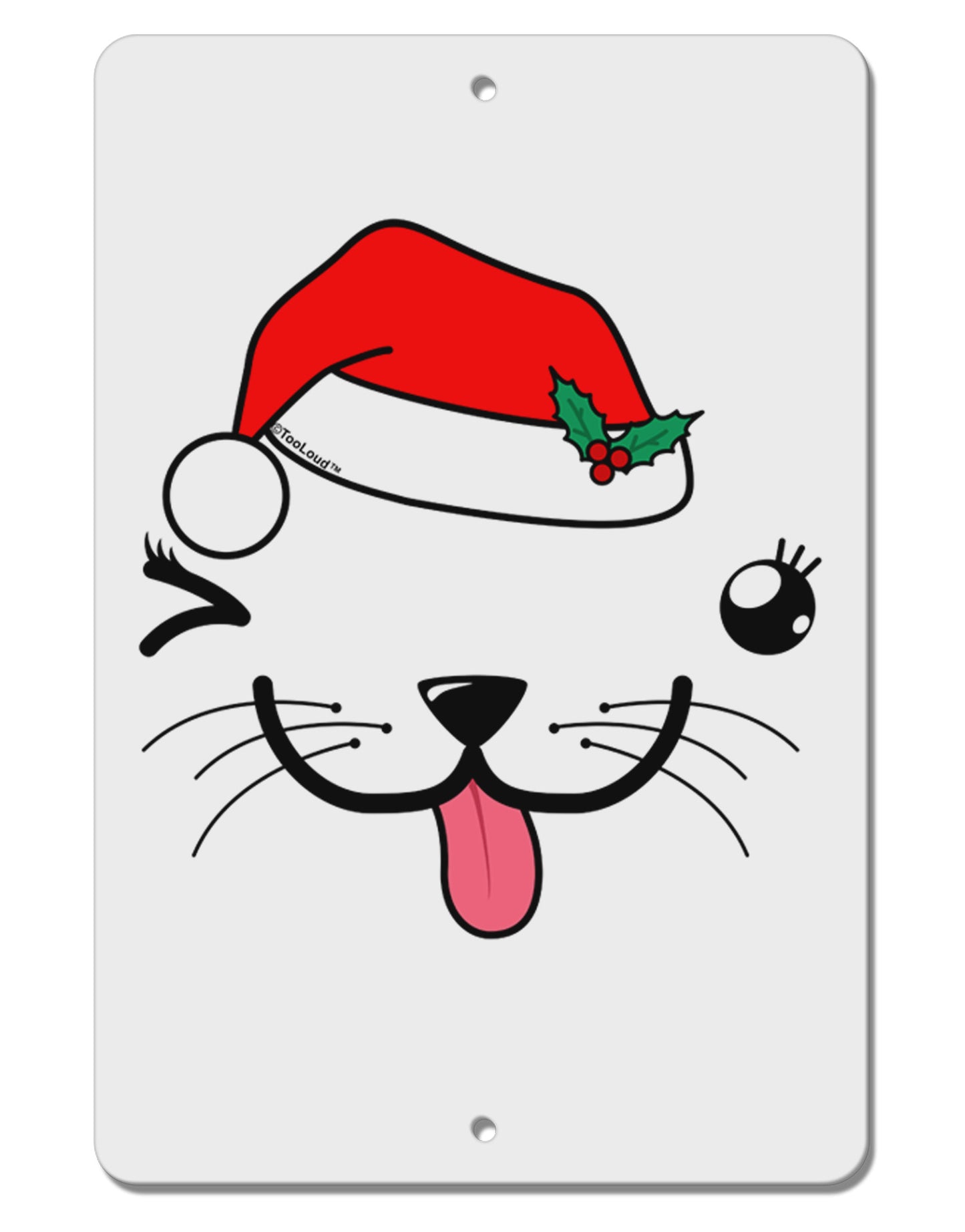 Kyu-T Face Puppina Santa Girl Dog Aluminum 8 x 12" Sign-TooLoud-White-Davson Sales