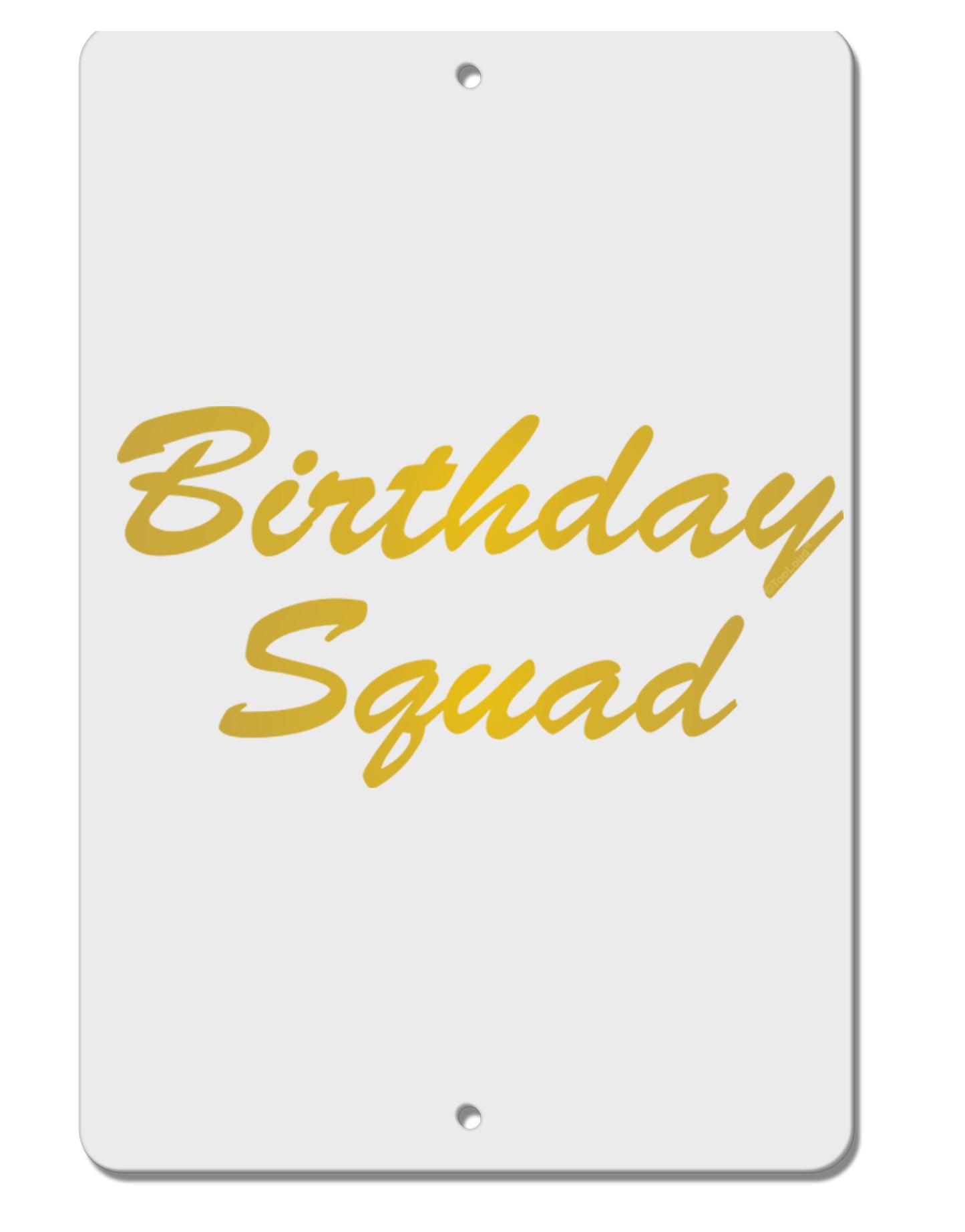 Birthday Squad Text Aluminum 8 x 12" Sign by TooLoud-TooLoud-White-Davson Sales