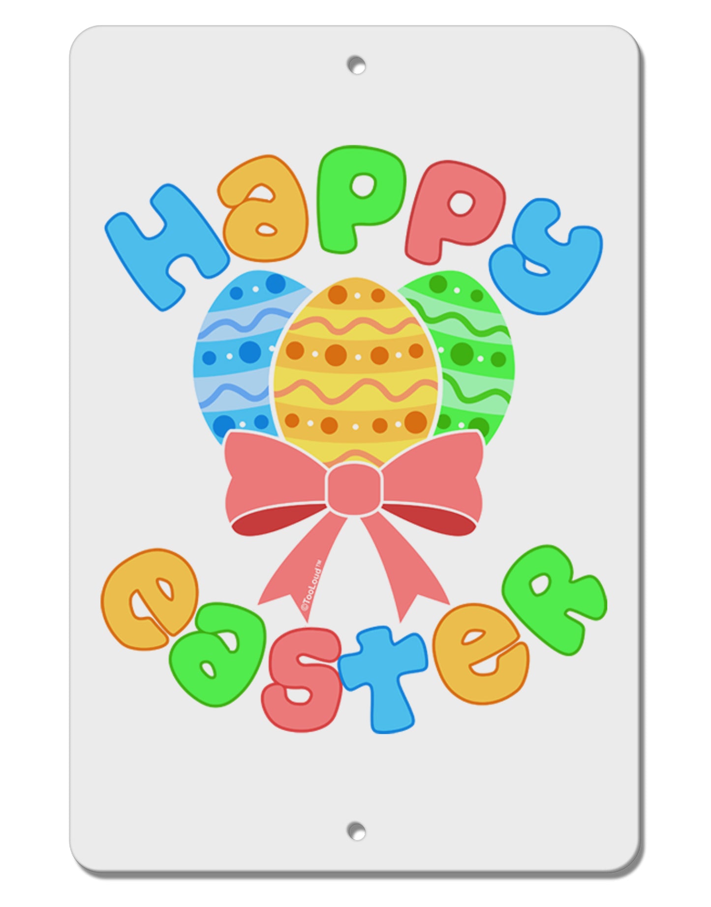 Happy Easter Easter Eggs Aluminum 8 x 12" Sign by TooLoud-TooLoud-White-Davson Sales