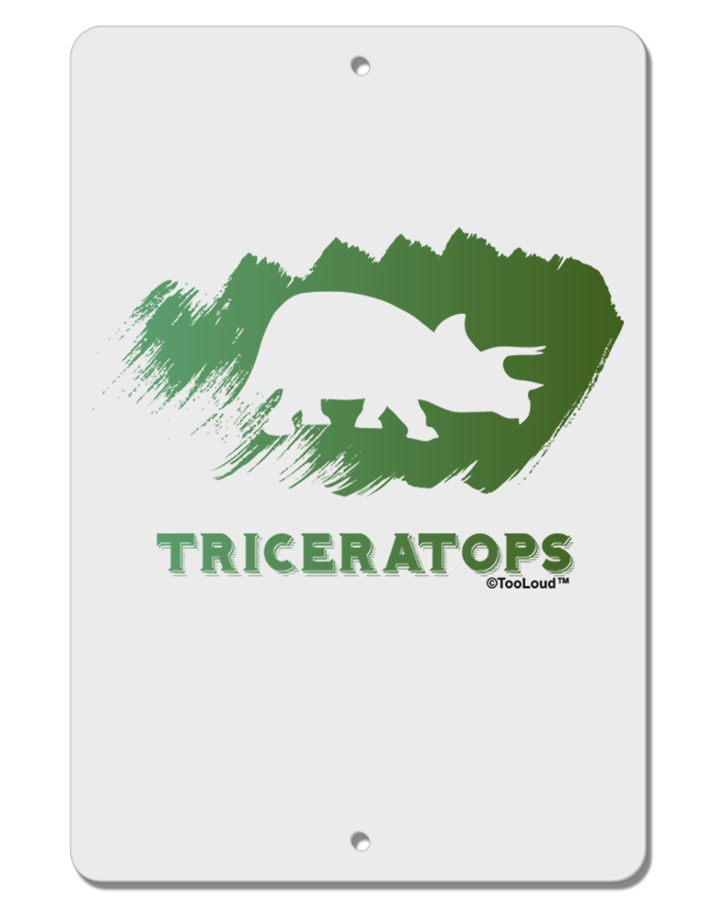 Jurassic Triceratops Design Aluminum 8 x 12" Sign by TooLoud-TooLoud-White-Davson Sales