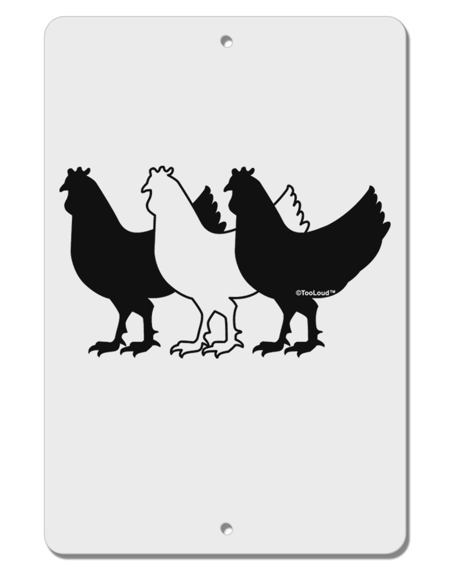 Three French Hens Aluminum 8 x 12" Sign-TooLoud-White-Davson Sales