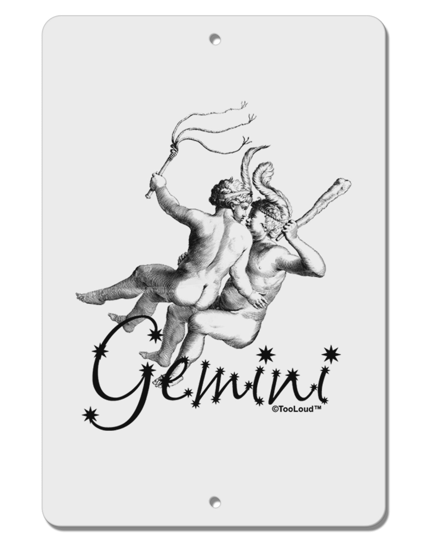 Gemini Illustration Aluminum 8 x 12" Sign-TooLoud-White-Davson Sales