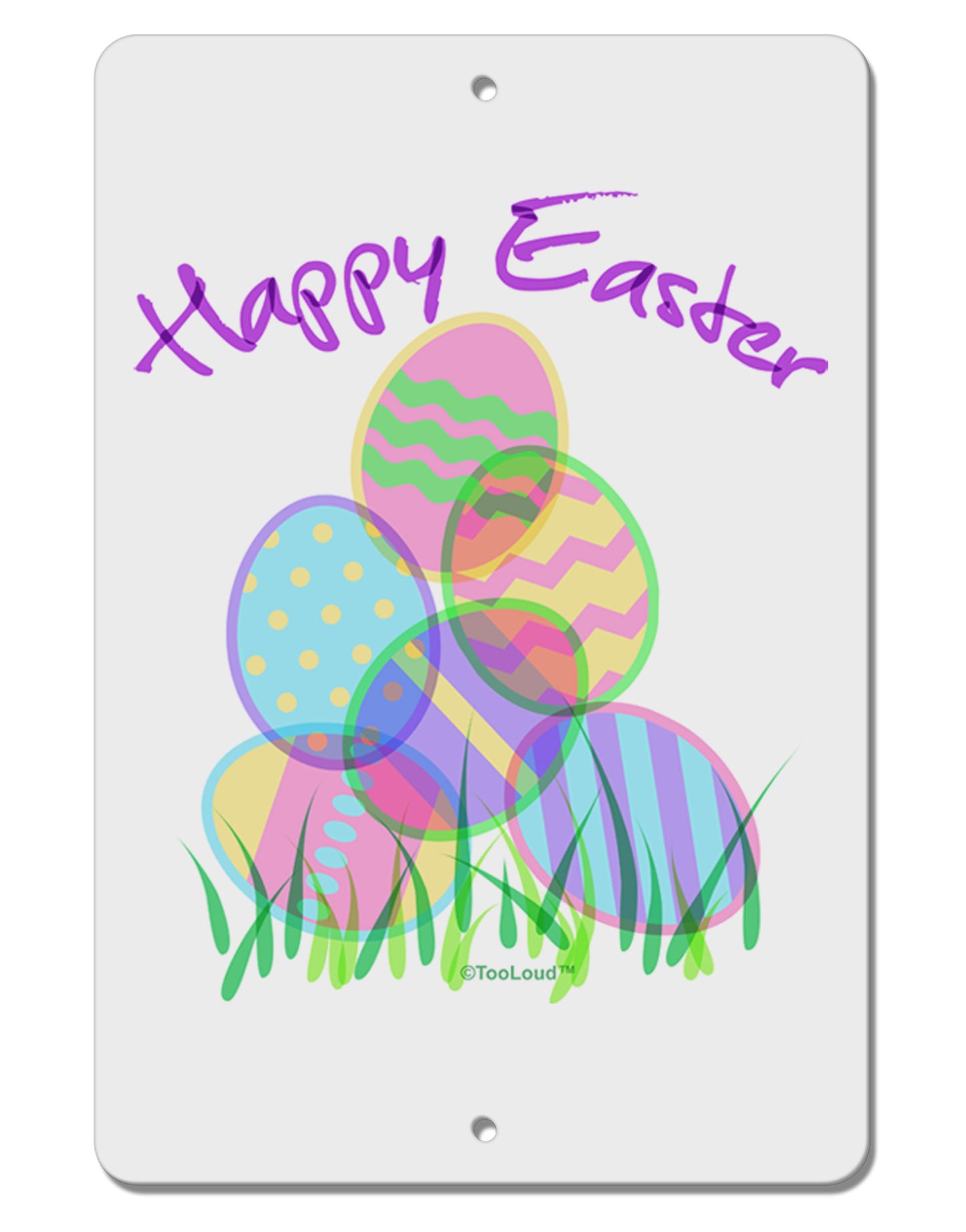 Happy Easter Gel Look Print Aluminum 8 x 12" Sign-TooLoud-White-Davson Sales