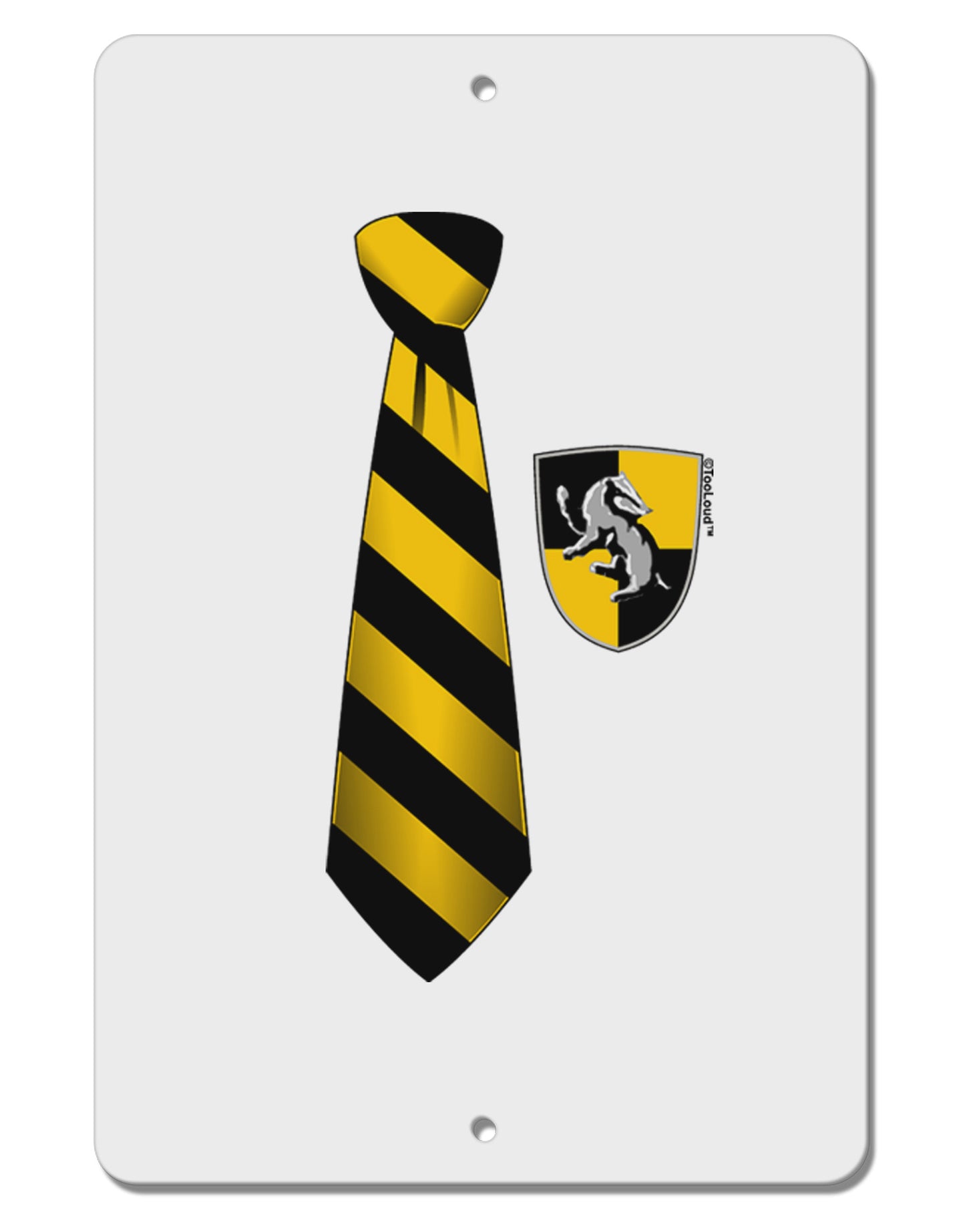 TooLoud Wizard Tie Yellow and Black Aluminum 8 x 12" Sign-TooLoud-White-Davson Sales