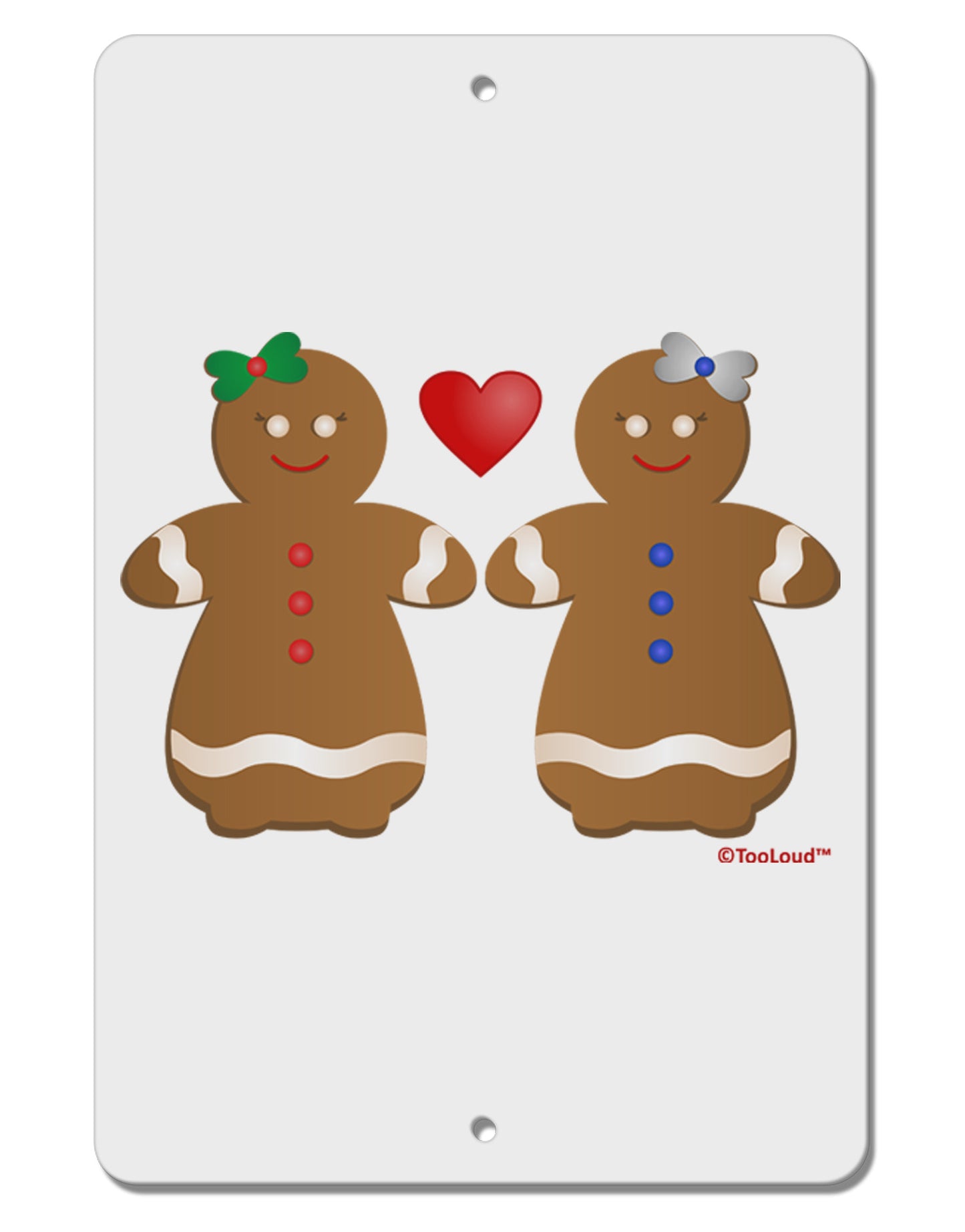 Gingerbread Woman Couple Aluminum 8 x 12" Sign by TooLoud-TooLoud-White-Davson Sales