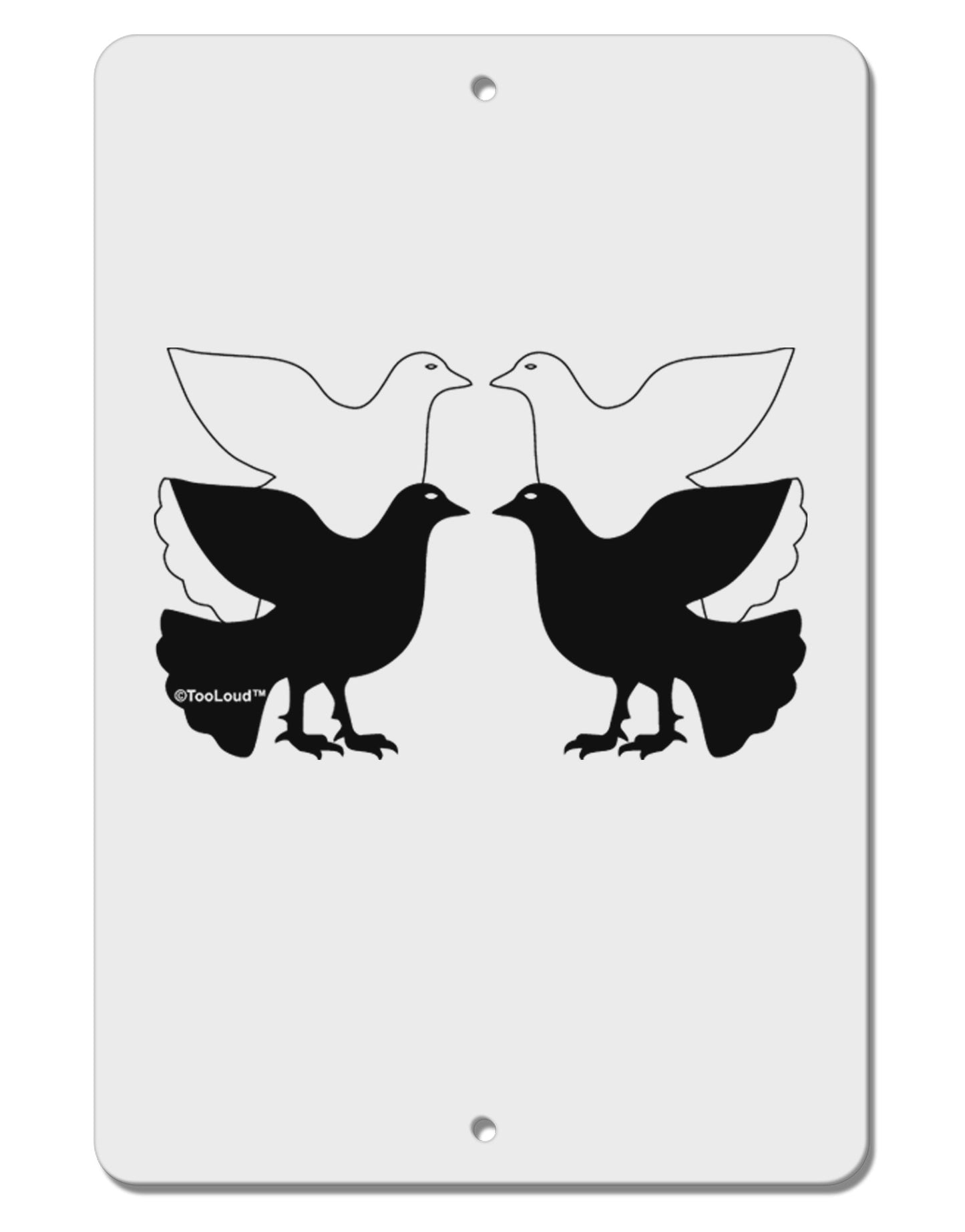 Four Calling Birds Aluminum 8 x 12" Sign-TooLoud-White-Davson Sales