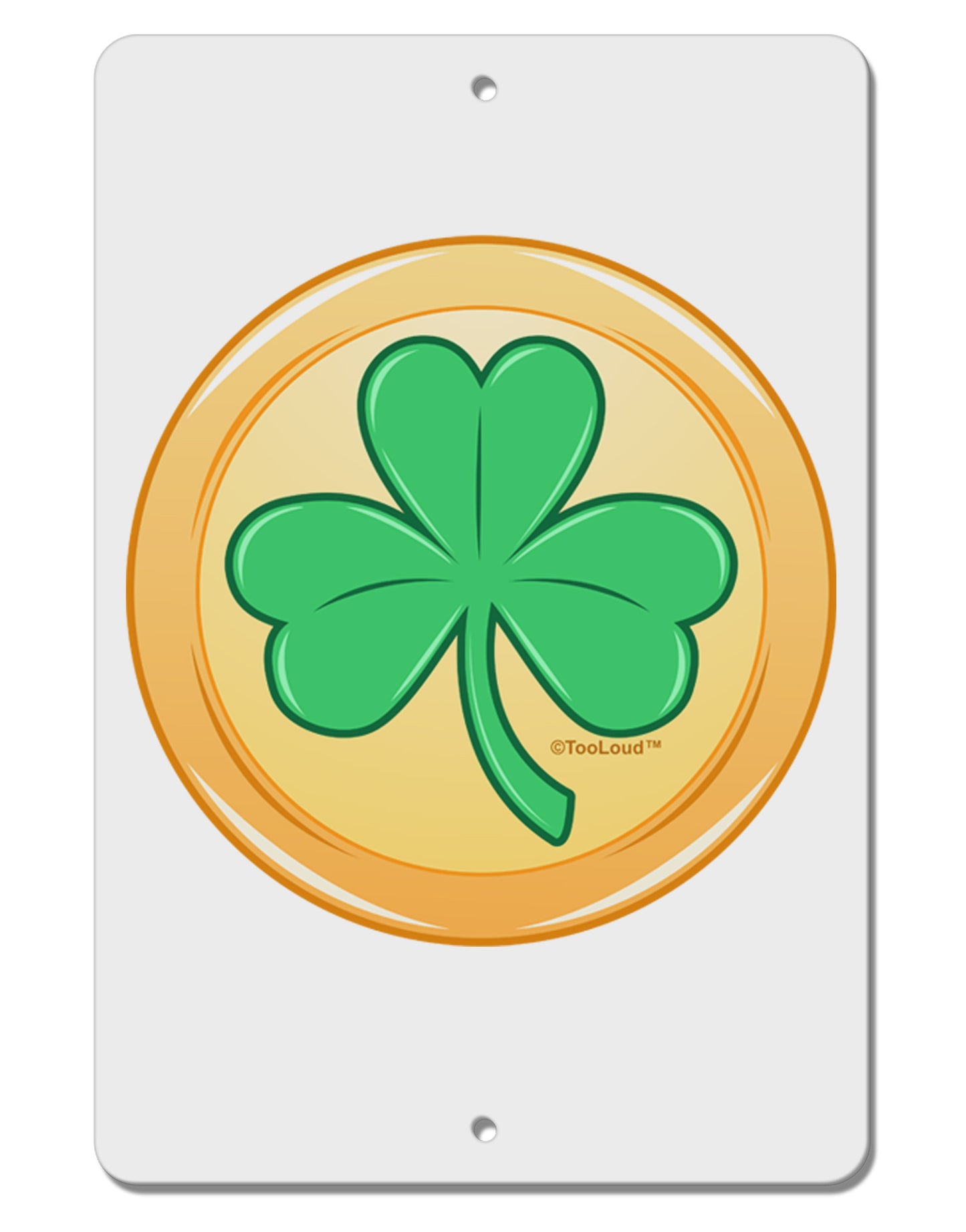 Shamrock Button Vector Design Aluminum 8 x 12" Sign by TooLoud-TooLoud-White-Davson Sales