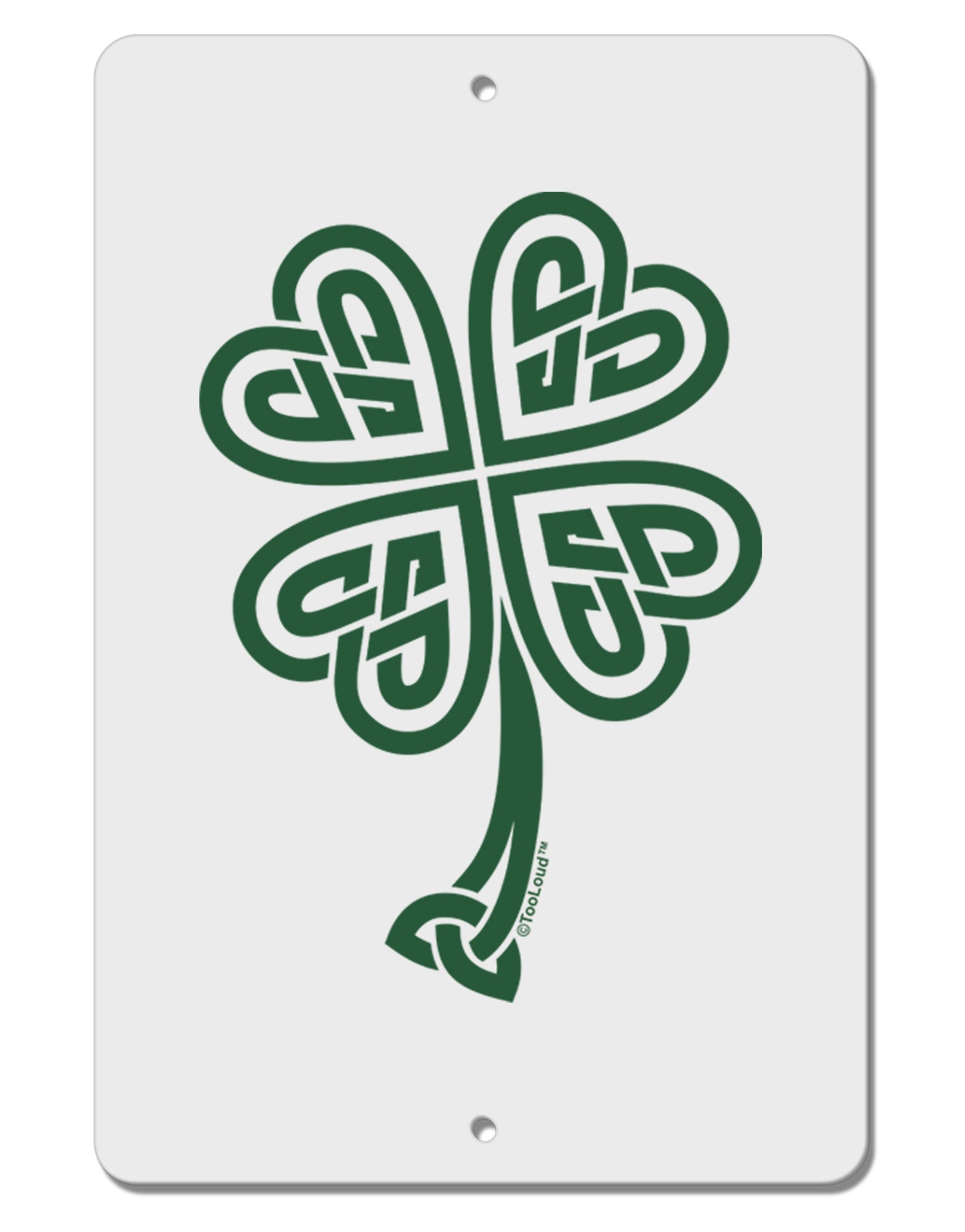Celtic Knot 4 Leaf Clover St Patricks Aluminum 8 x 12" Sign-TooLoud-White-Davson Sales