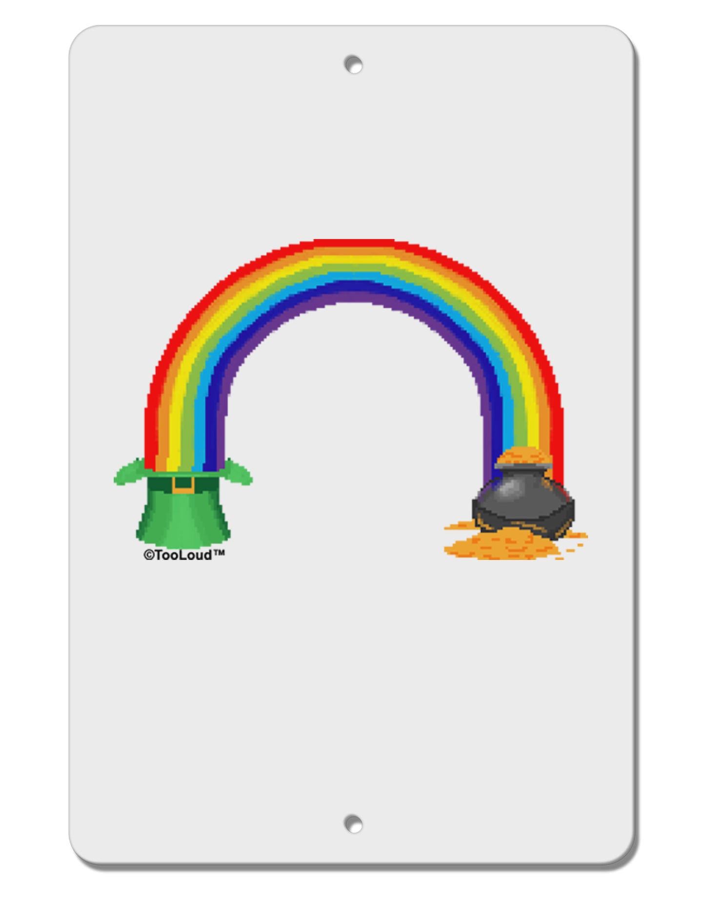 Pixel Pot of Gold Aluminum 8 x 12" Sign-TooLoud-White-Davson Sales