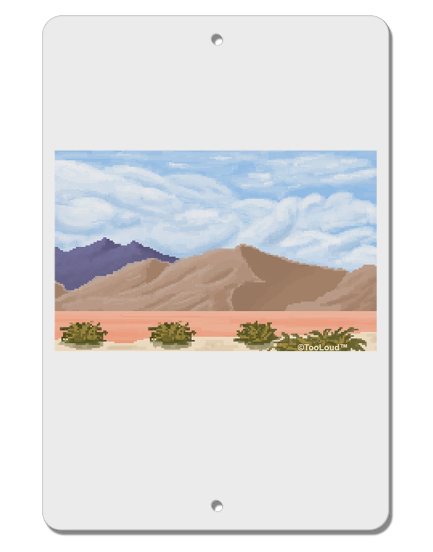 Pixel Landscape - Desert Aluminum 8 x 12" Sign-TooLoud-White-Davson Sales