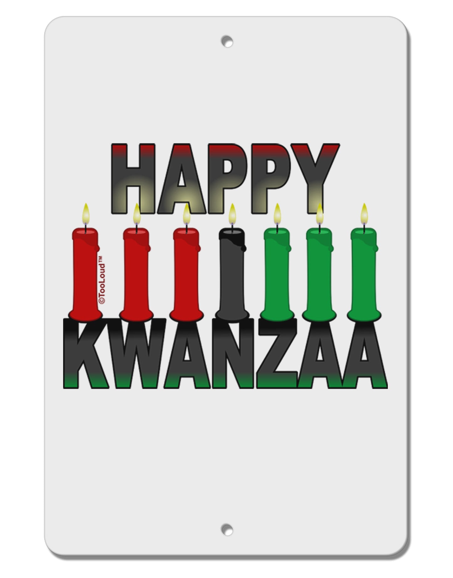 Happy Kwanzaa Candles Aluminum 8 x 12" Sign-TooLoud-White-Davson Sales