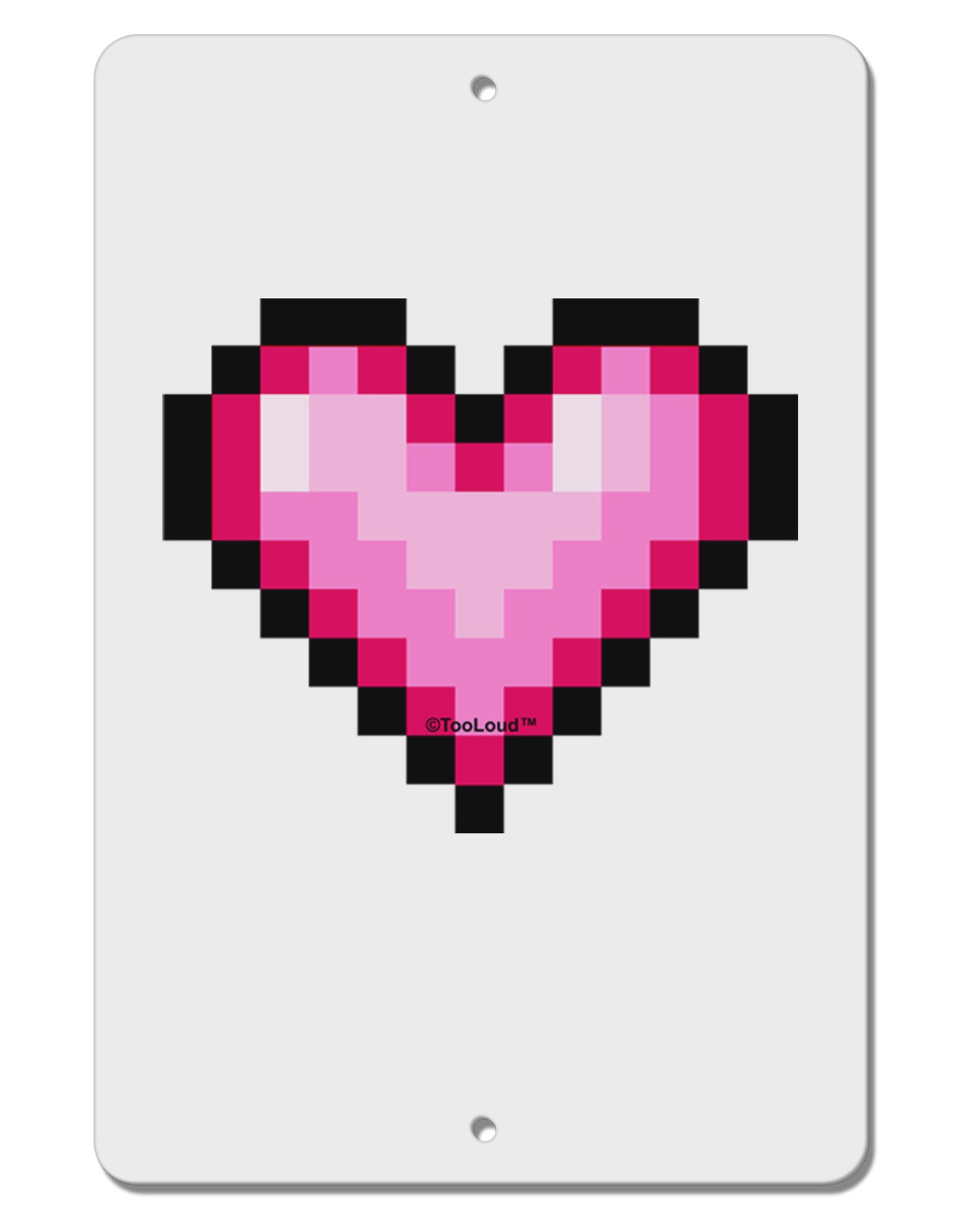 Pixel Heart Design B - Valentine's Day Aluminum 8 x 12" Sign by TooLoud-TooLoud-White-Davson Sales