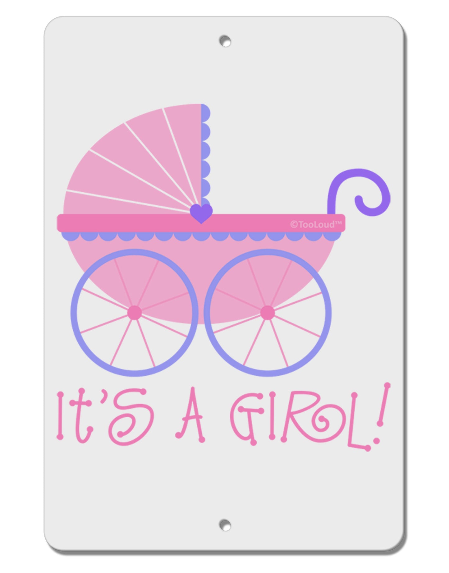 It's a Girl - Baby Carriage Aluminum 8 x 12" Sign-TooLoud-White-Davson Sales