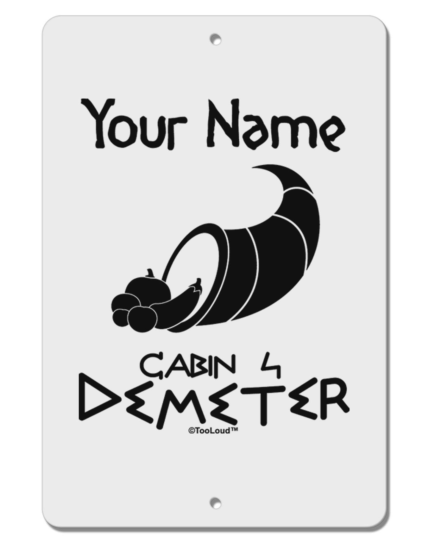 Personalized Cabin 4 Demeter Aluminum 8 x 12" Sign-TooLoud-White-Davson Sales