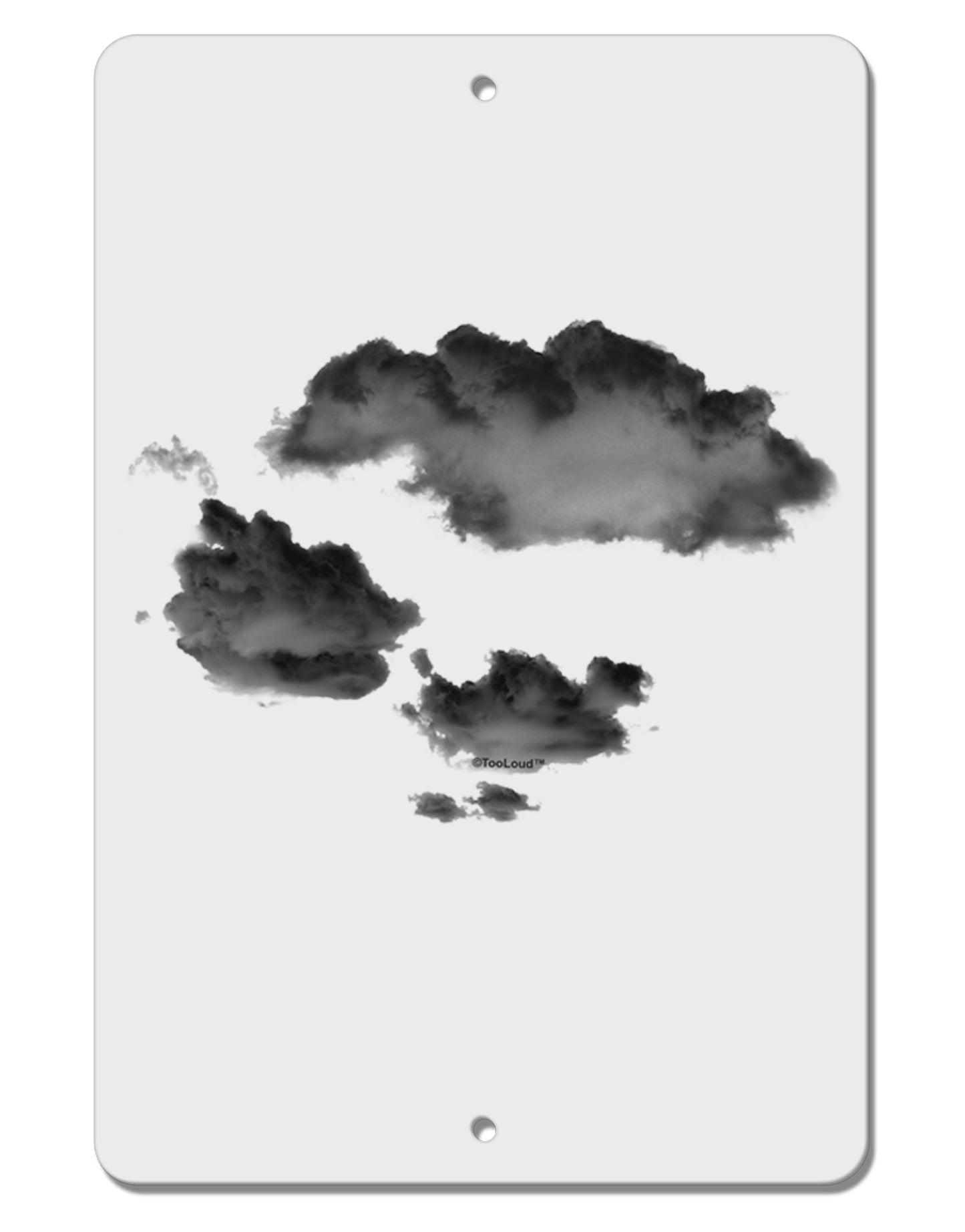 Inverted Puffy Clouds Aluminum 8 x 12" Sign-TooLoud-White-Davson Sales