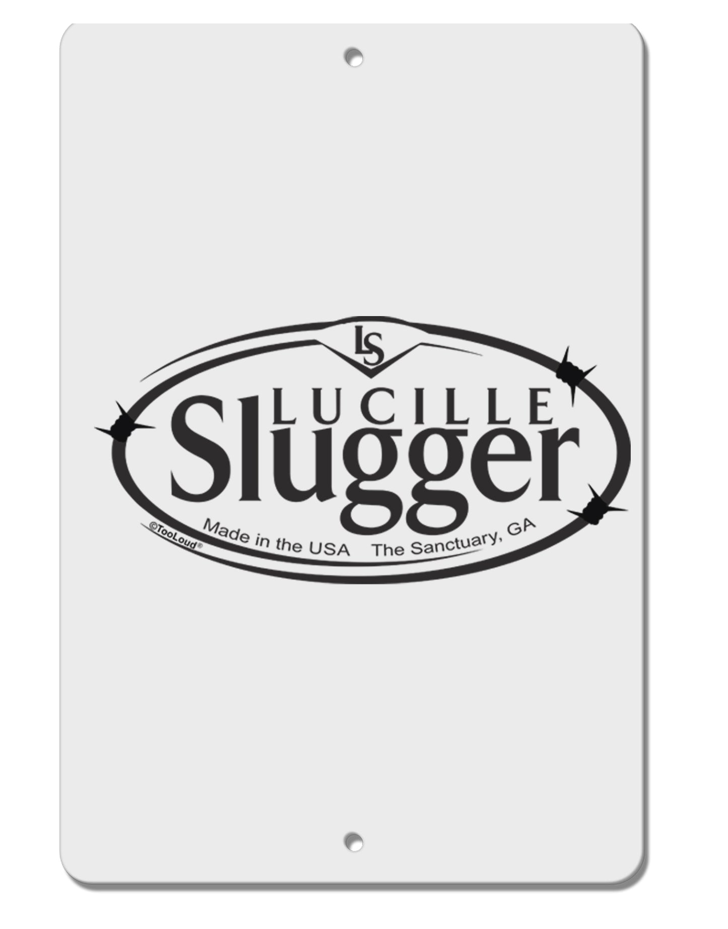 Lucille Slugger Logo Aluminum 8 x 12" Sign by TooLoud-TooLoud-White-Davson Sales