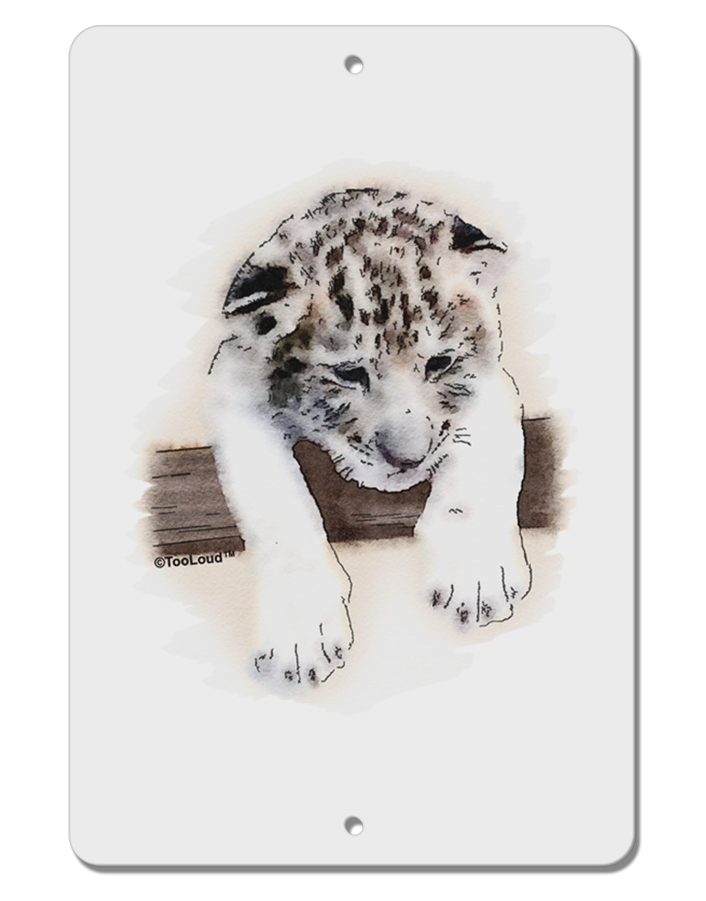 Leopard Cub Aluminum 8 x 12" Sign-TooLoud-White-Davson Sales