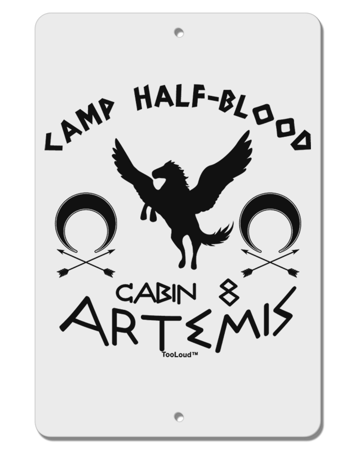 Camp Half Blood Cabin 8 Artemis Aluminum 8 x 12" Sign by TooLoud-TooLoud-White-Davson Sales