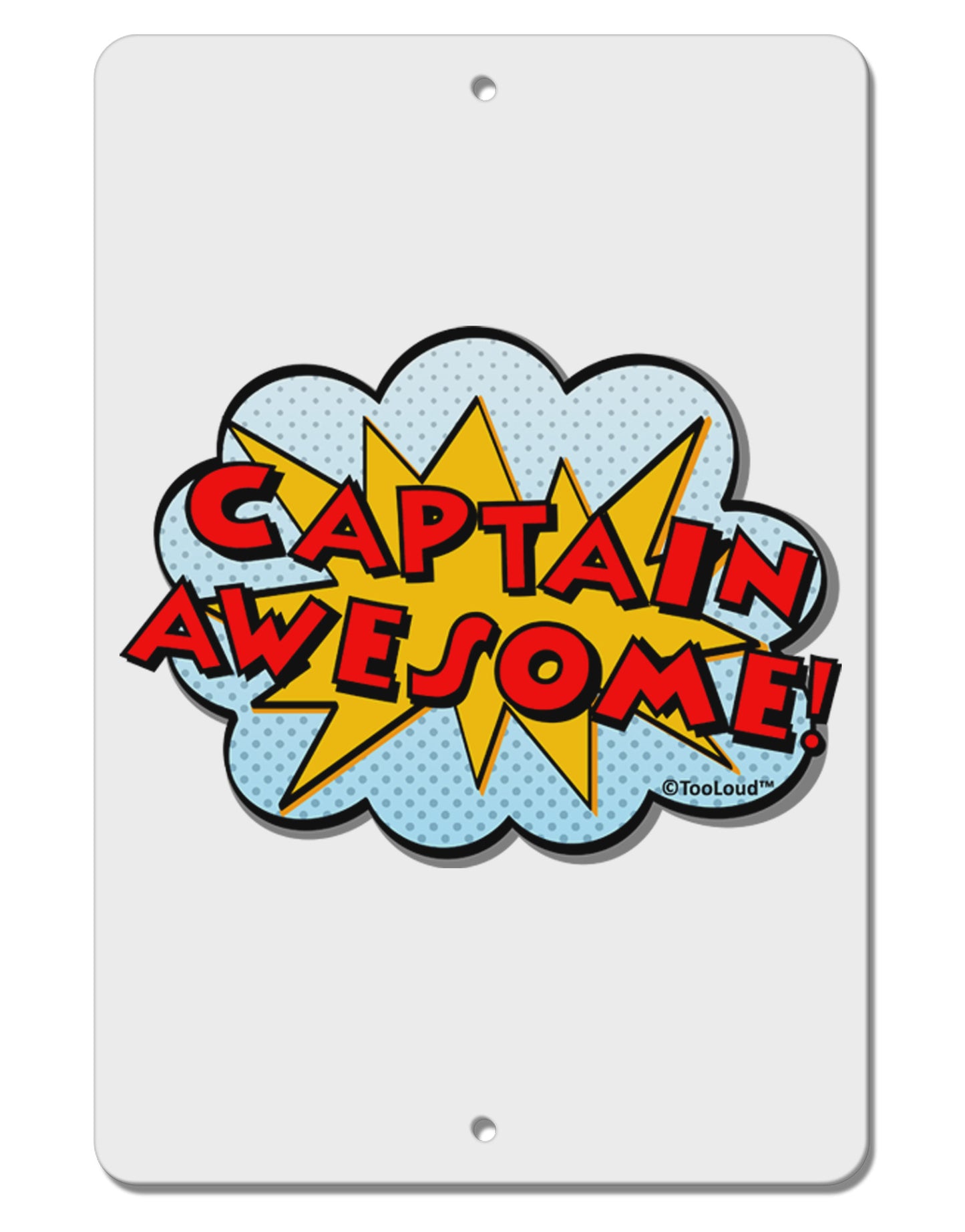Captain Awesome - Superhero Style Aluminum 8 x 12" Sign by TooLoud-TooLoud-White-Davson Sales