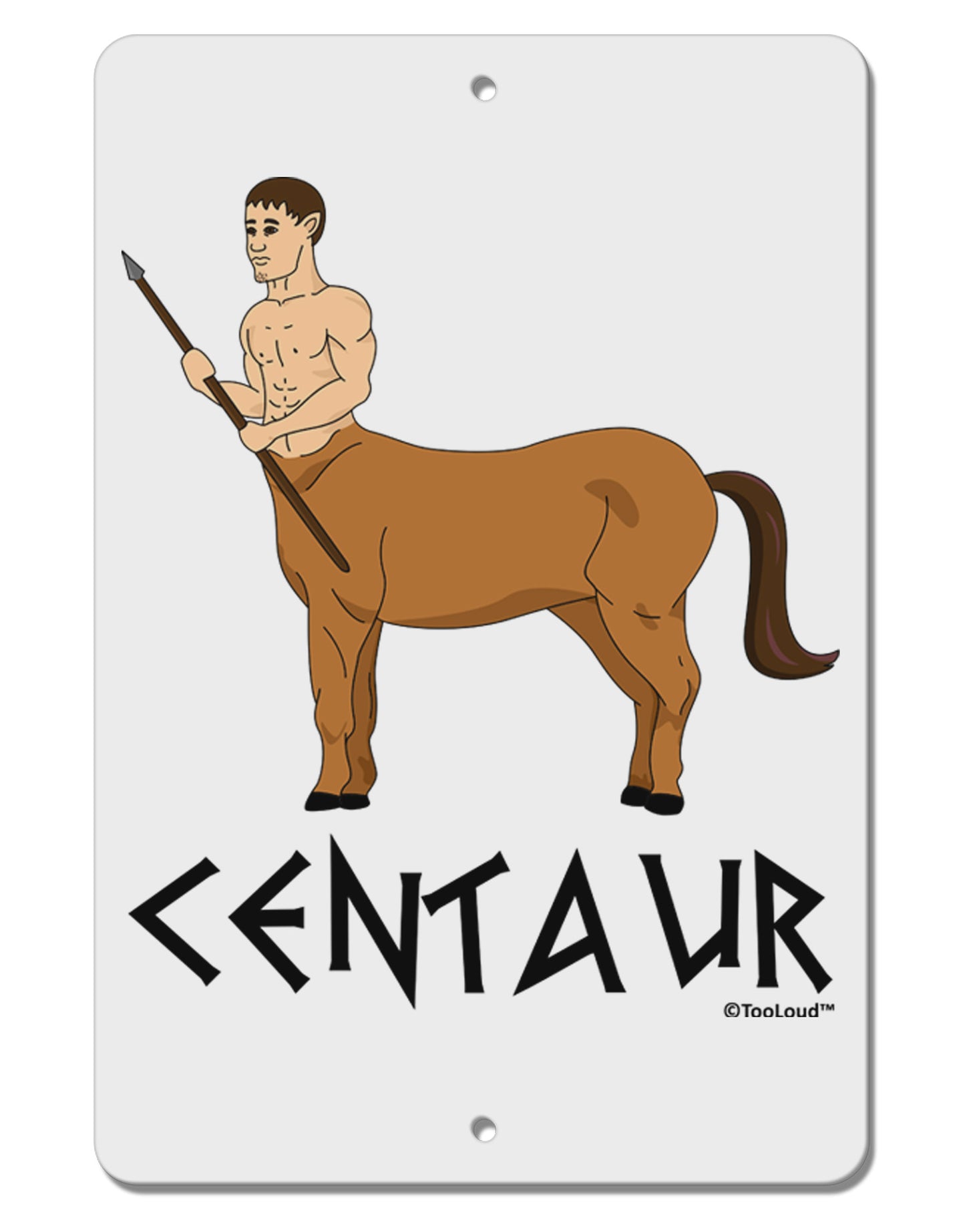 Greek Mythology Centaur Design - Color - Text Aluminum 8 x 12" Sign by TooLoud-TooLoud-White-Davson Sales
