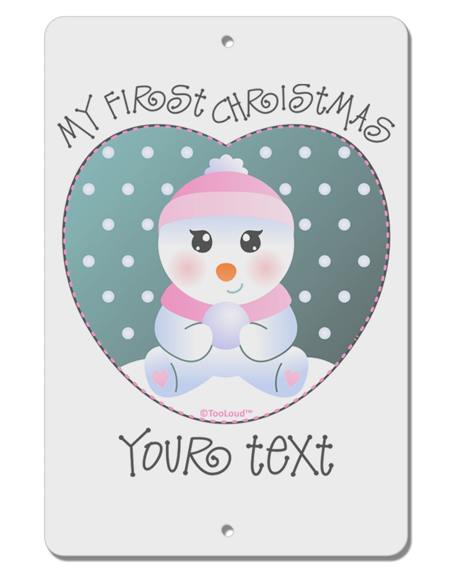 Personalized My First Christmas Snowbaby Girl Aluminum 8 x 12" Sign-TooLoud-White-Davson Sales
