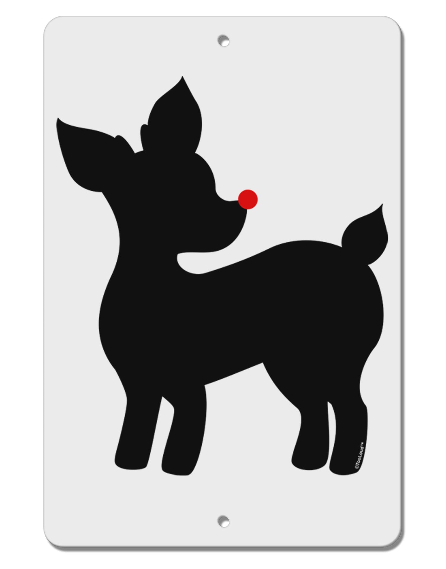 Cute Rudolph Silhouette - Christmas Aluminum 8 x 12" Sign by TooLoud-TooLoud-White-Davson Sales