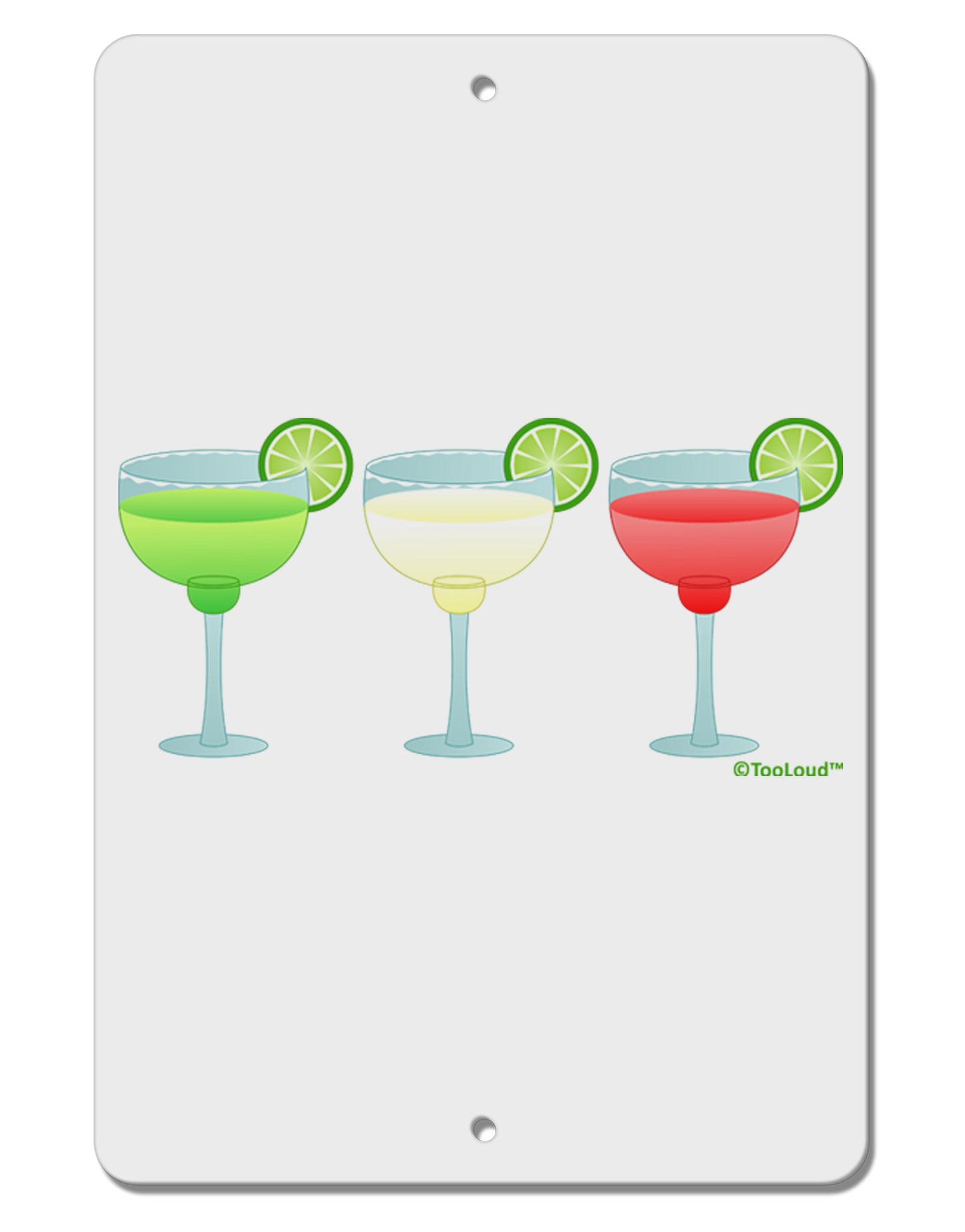 Margaritas - Mexican Flag Colors - Cinco de Mayo Aluminum 8 x 12" Sign by TooLoud-TooLoud-White-Davson Sales