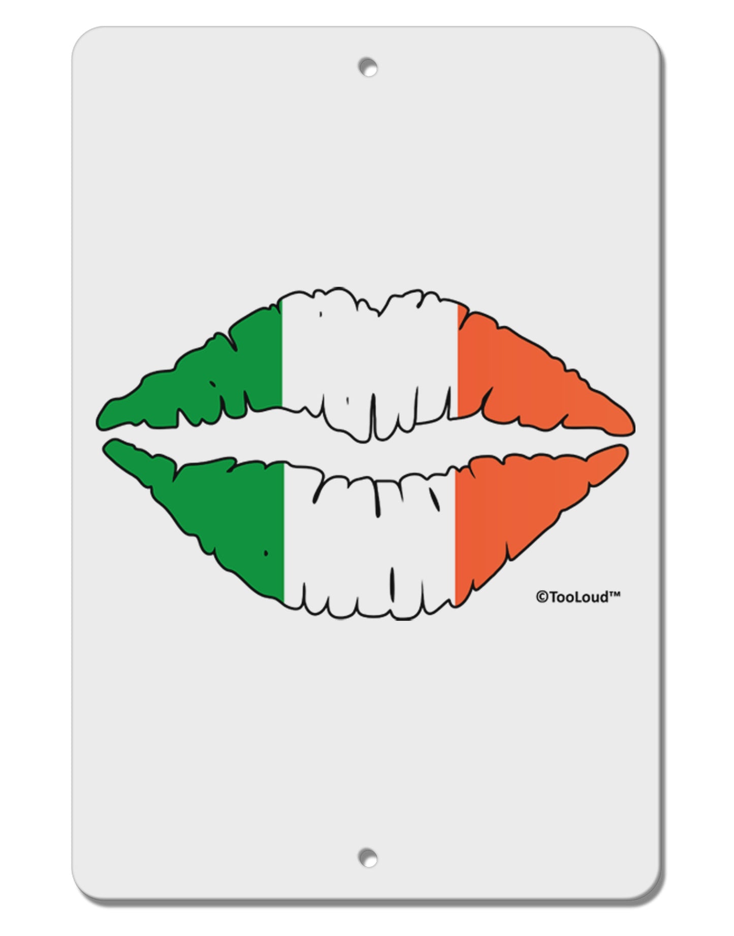 Irish Flag Kiss Aluminum 8 x 12" Sign by TooLoud-TooLoud-White-Davson Sales