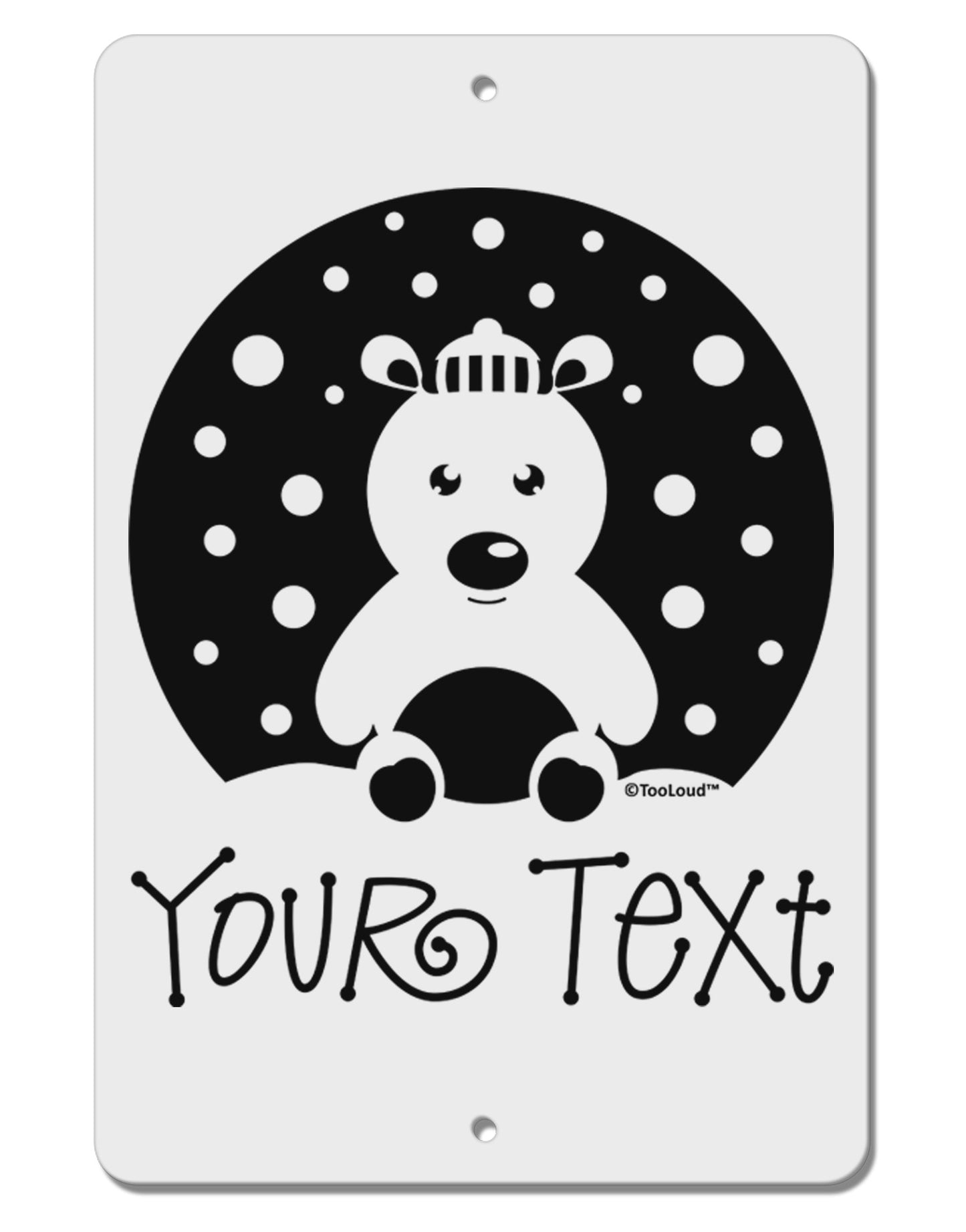 Personalized Matching Polar Bear Family Design - Your Text Aluminum 8 x 12" Sign-TooLoud-White-Davson Sales