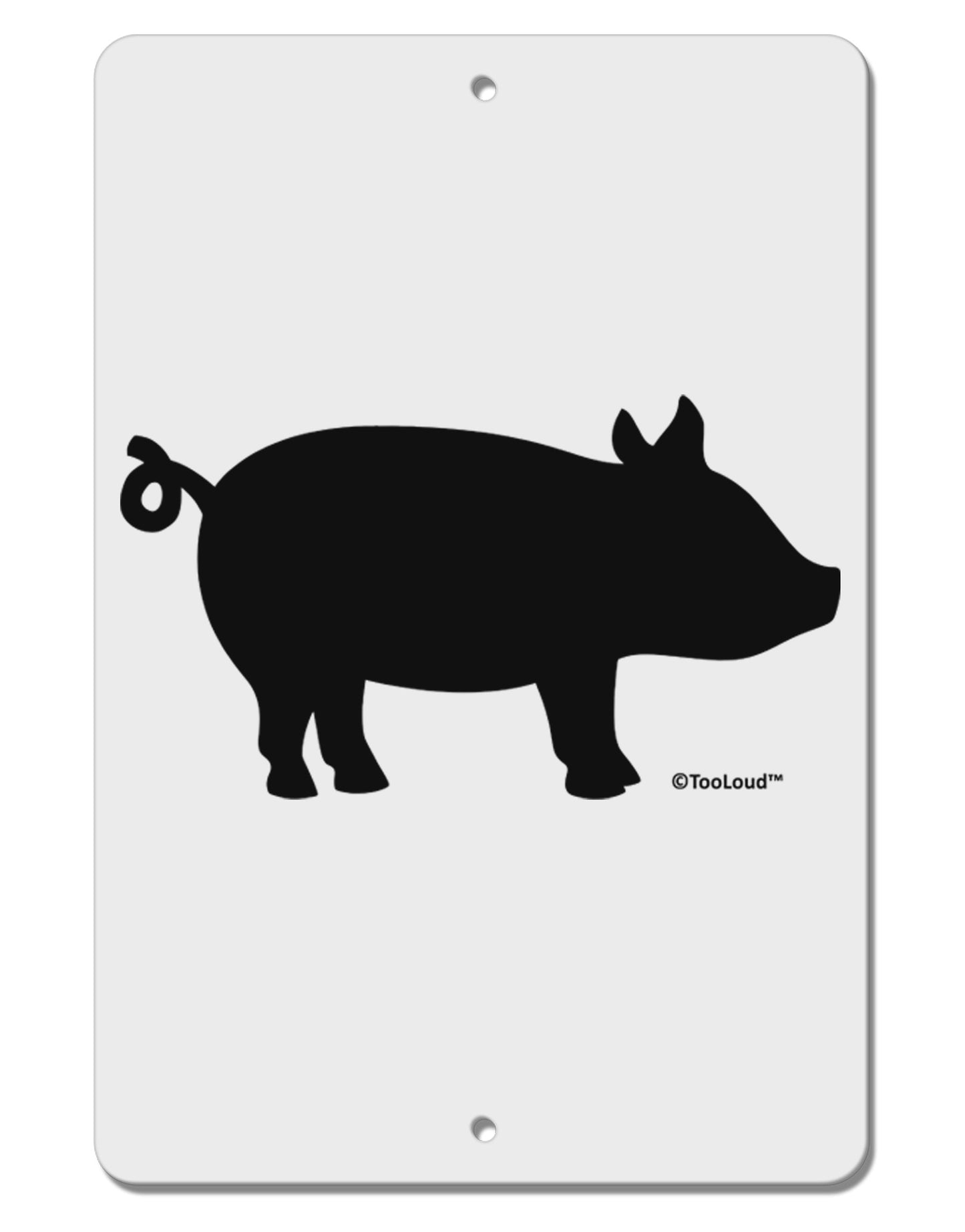 Pig Silhouette Design Aluminum 8 x 12" Sign by TooLoud-TooLoud-White-Davson Sales
