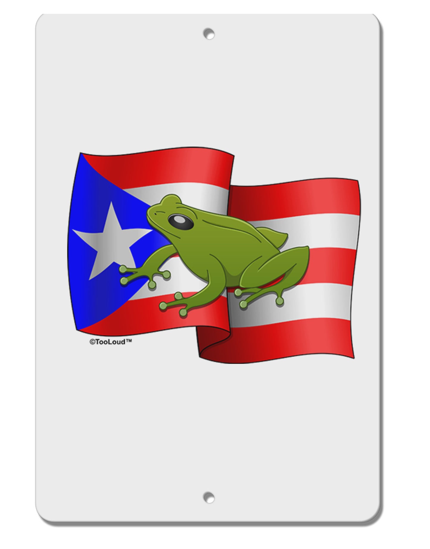 Puerto Rico Coqui Aluminum 8 x 12" Sign-TooLoud-White-Davson Sales