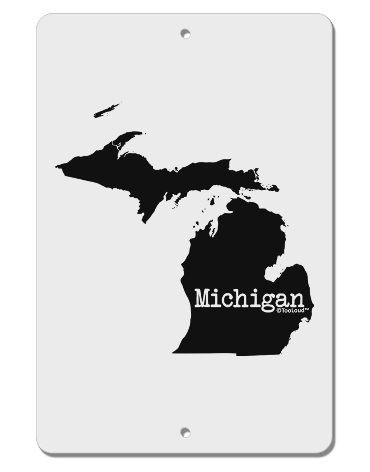 Michigan - United States Shape Aluminum 8 x 12" Sign-TooLoud-White-Davson Sales