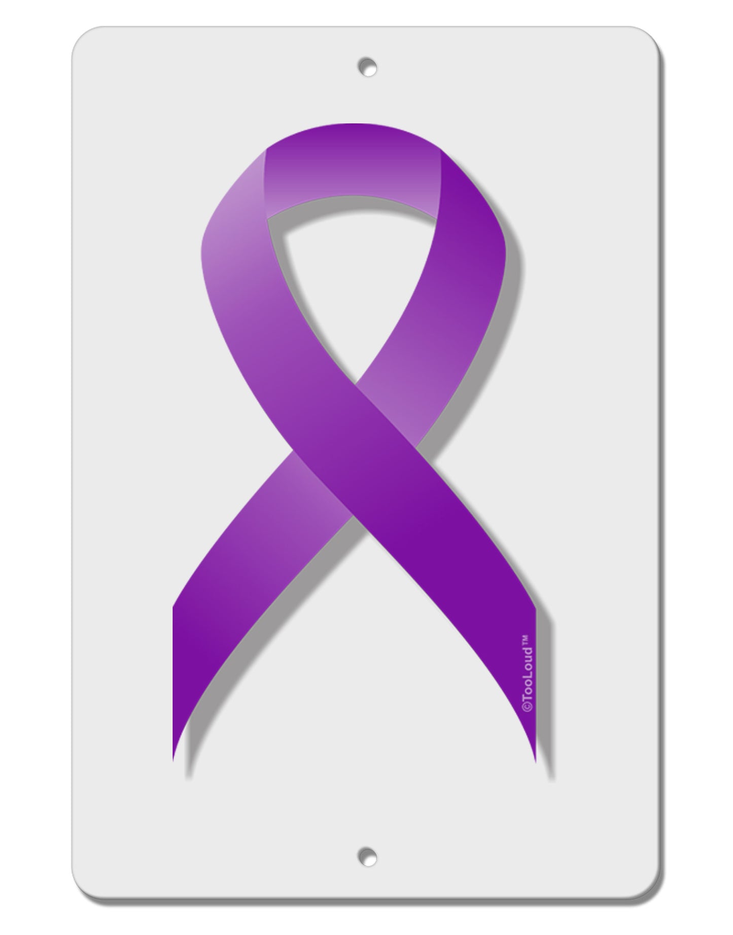 Epilepsy Awareness Ribbon - Purple Aluminum 8 x 12" Sign-TooLoud-White-Davson Sales