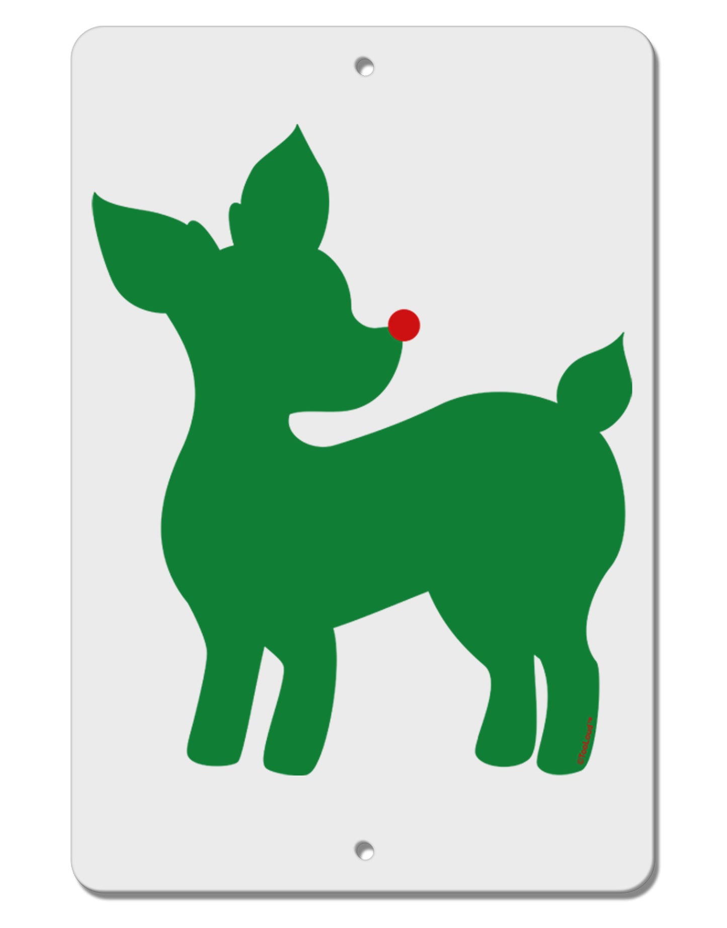 Cute Red and Green Rudolph - Christmas Aluminum 8 x 12" Sign by TooLoud-TooLoud-White-Davson Sales