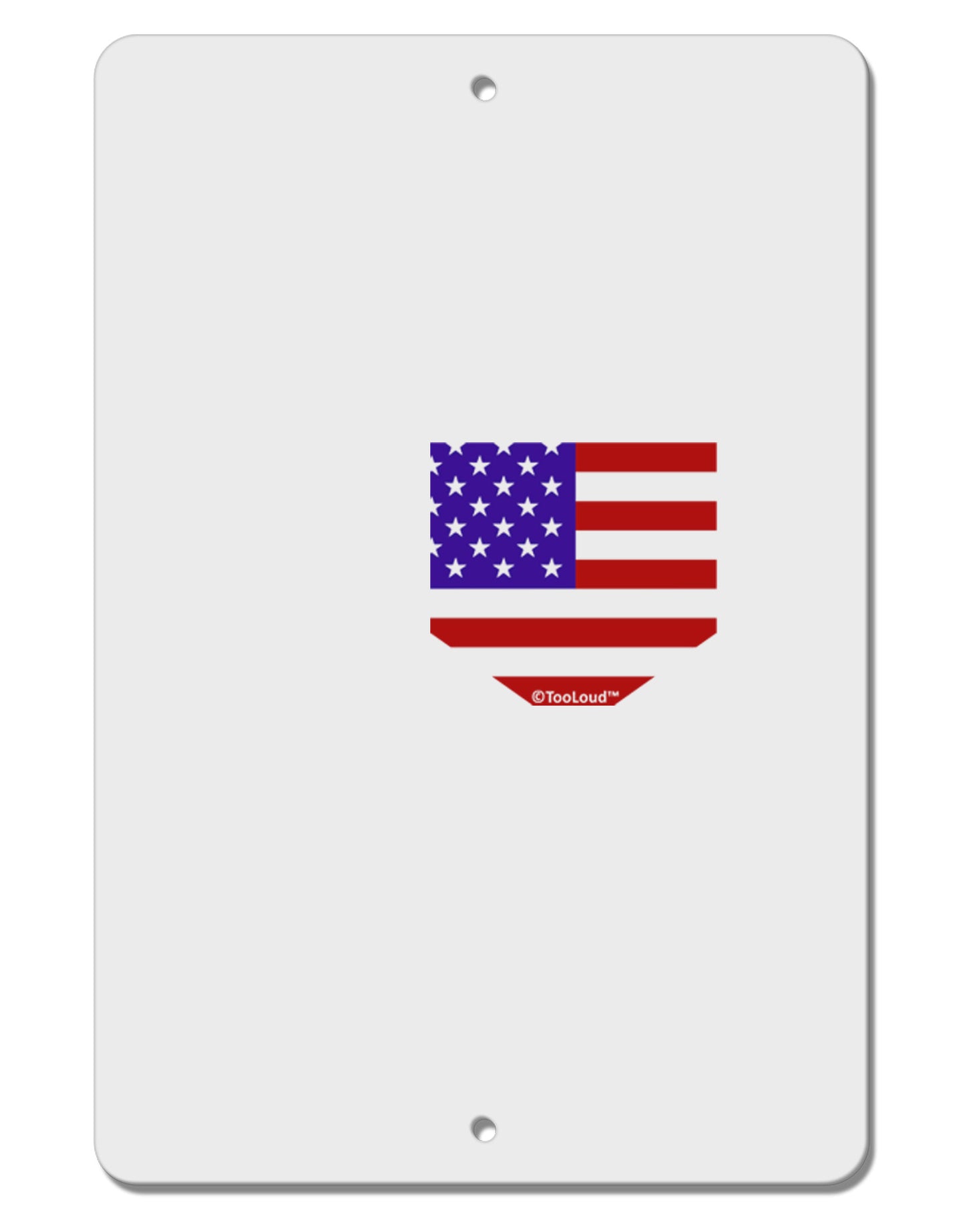 American Flag Faux Pocket Design Aluminum 8 x 12" Sign by TooLoud-TooLoud-White-Davson Sales