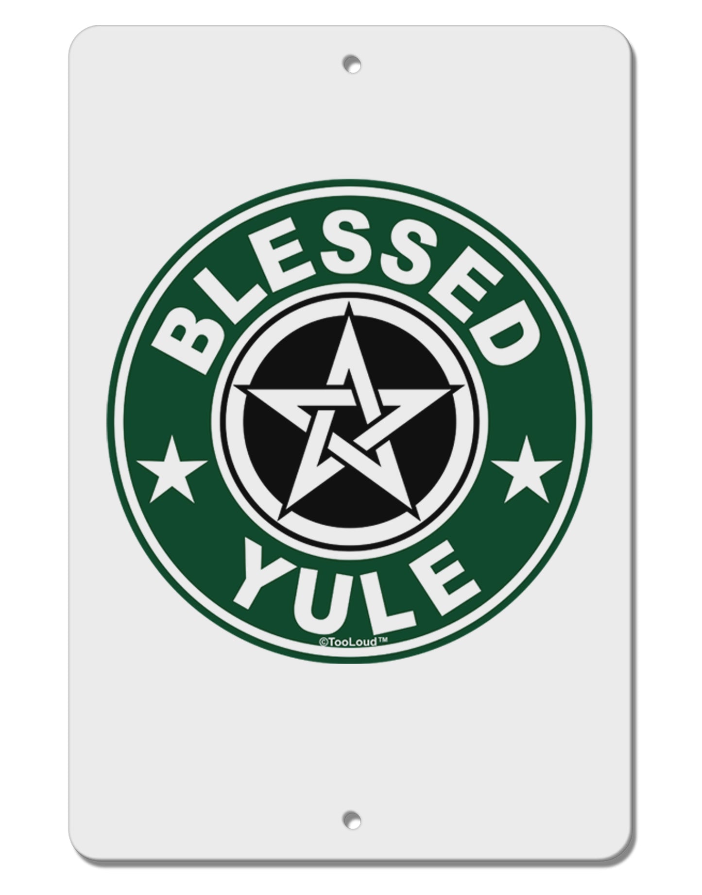 Blessed Yule Emblem Aluminum 8 x 12" Sign by TooLoud-TooLoud-White-Davson Sales
