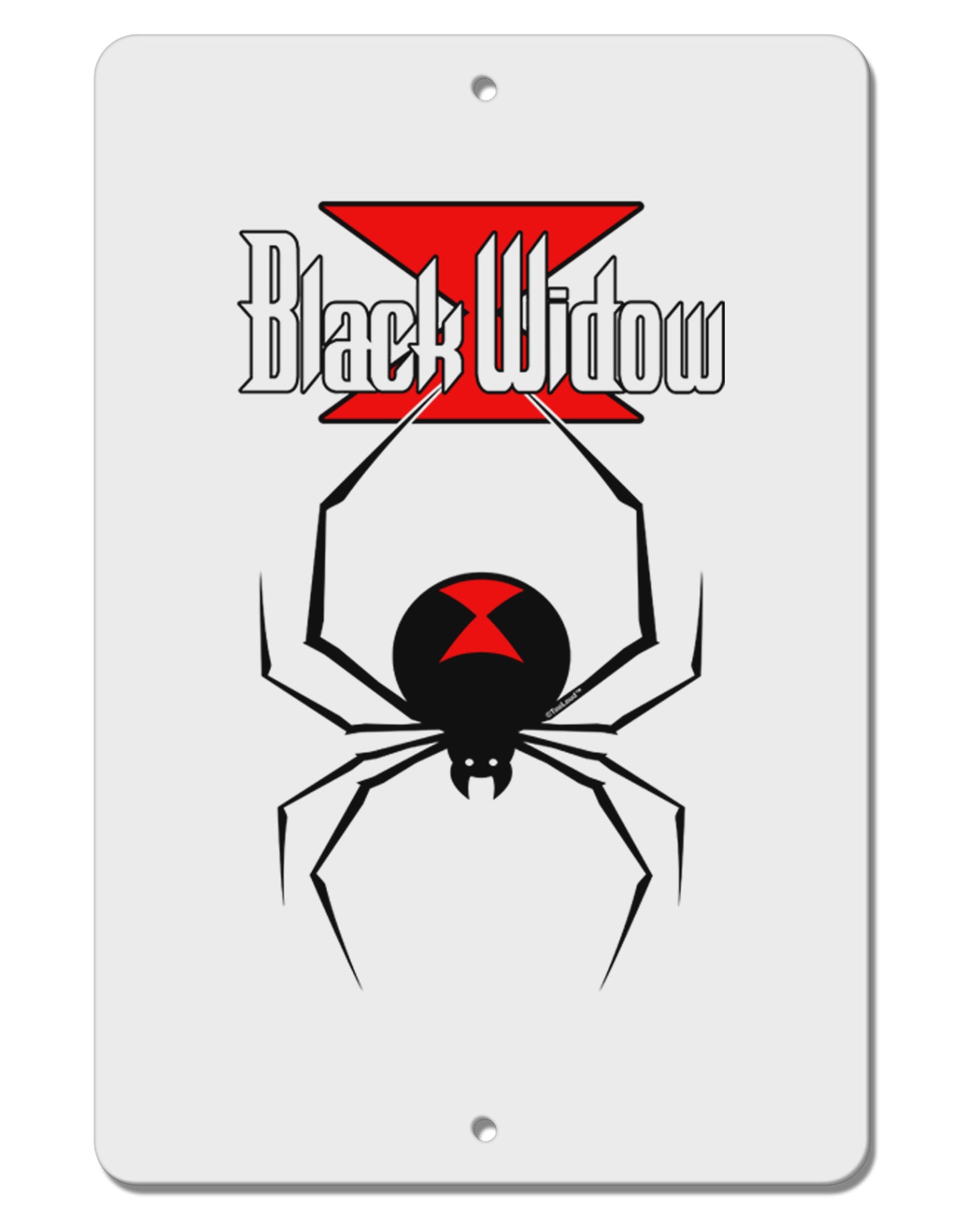 Black Widow Spider Design - Logo Aluminum 8 x 12" Sign-TooLoud-White-Davson Sales