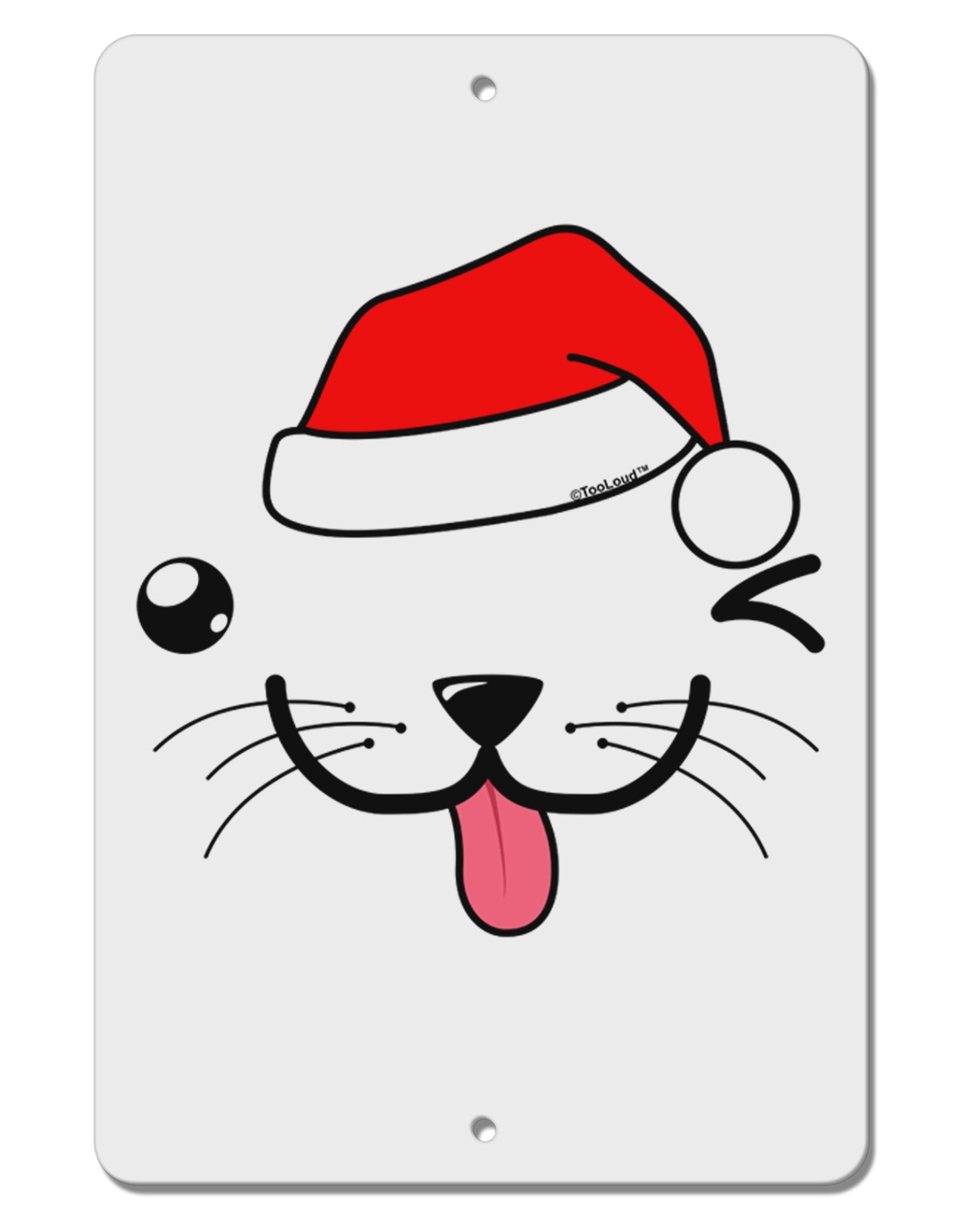 Kyu-T Face Puppino Santa Boy Dog Aluminum 8 x 12" Sign-TooLoud-White-Davson Sales