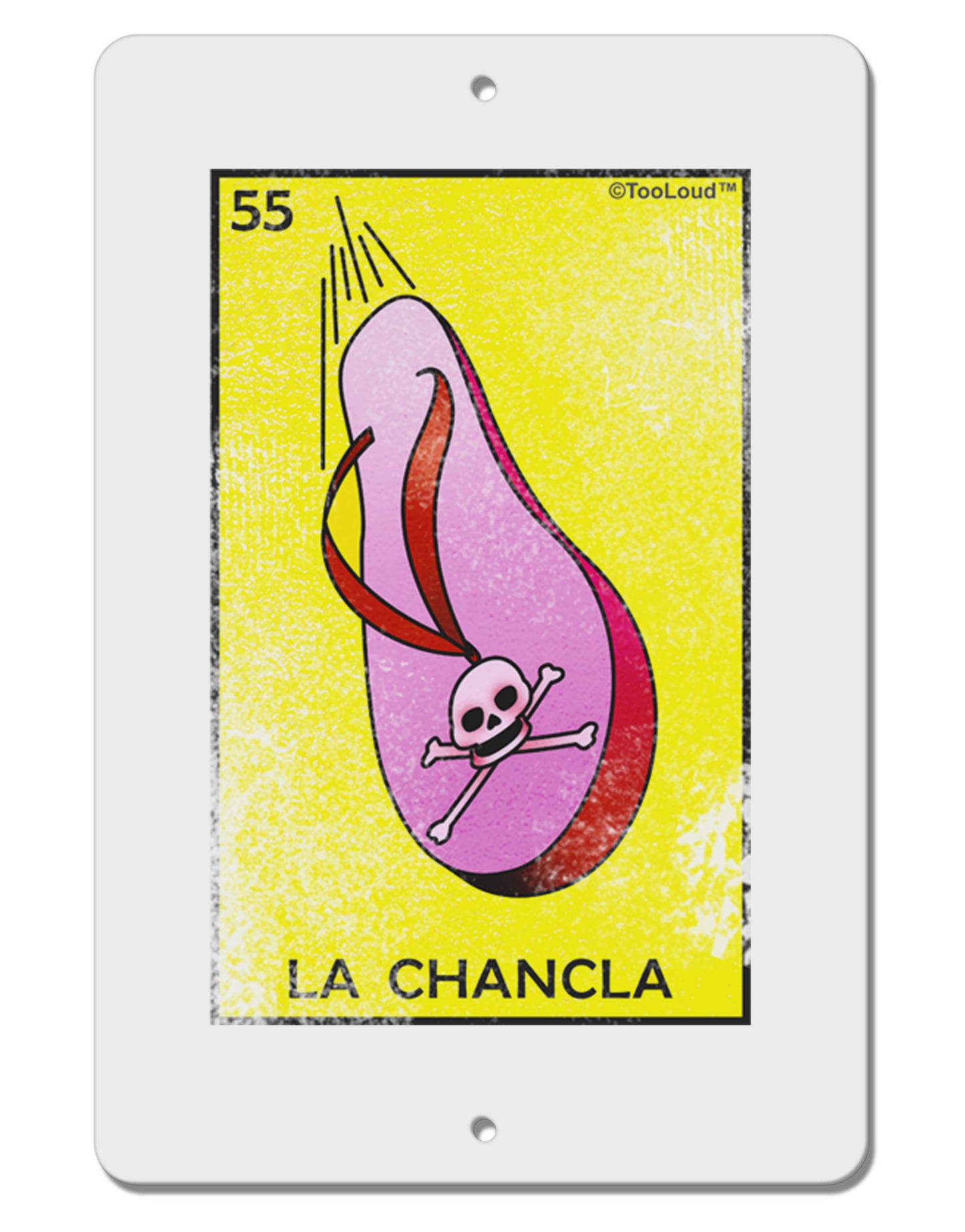La Chancla Loteria Distressed Aluminum 8 x 12" Sign by TooLoud-TooLoud-White-Davson Sales
