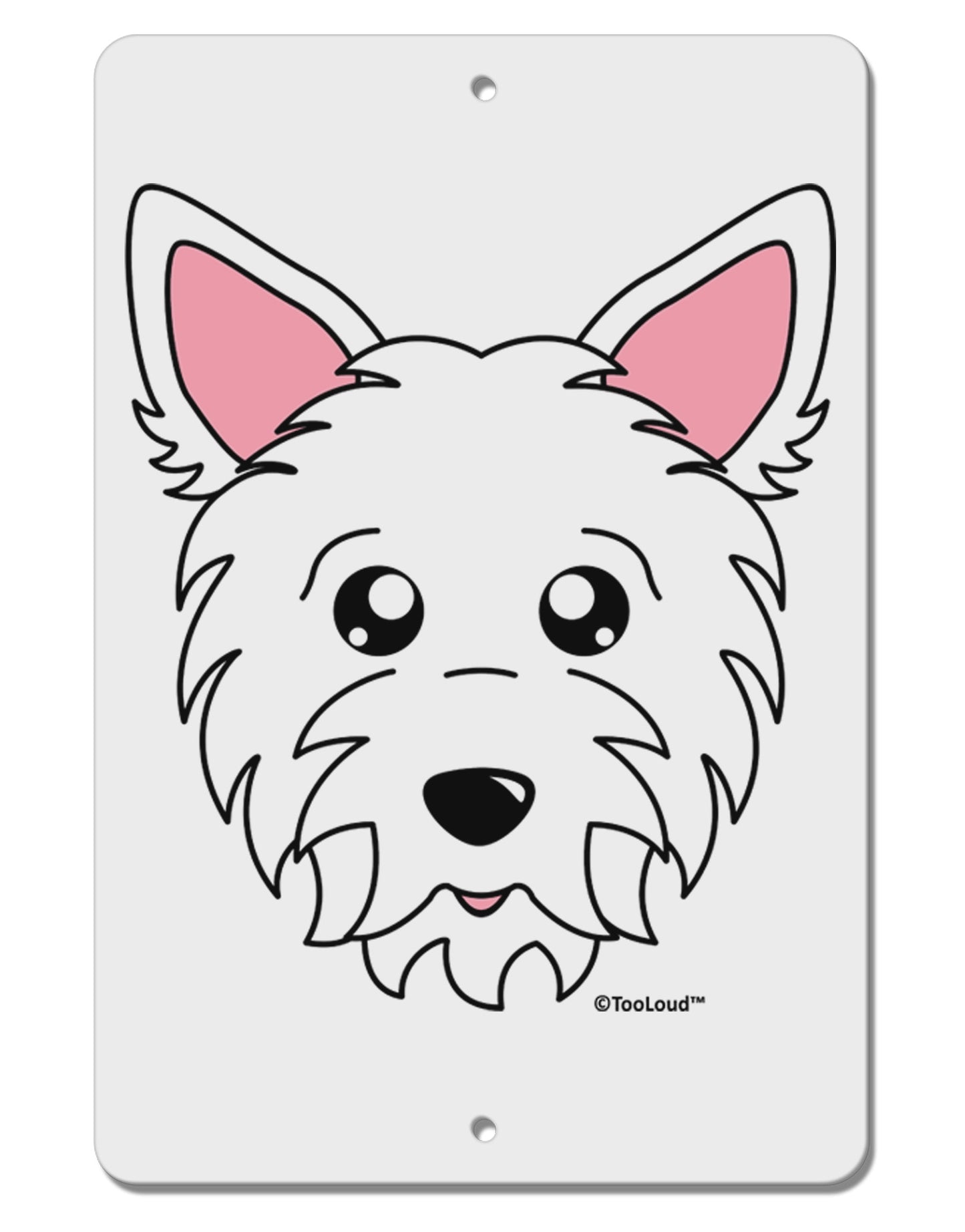 Cute West Highland White Terrier Westie Dog Aluminum 8 x 12" Sign by TooLoud-TooLoud-White-Davson Sales